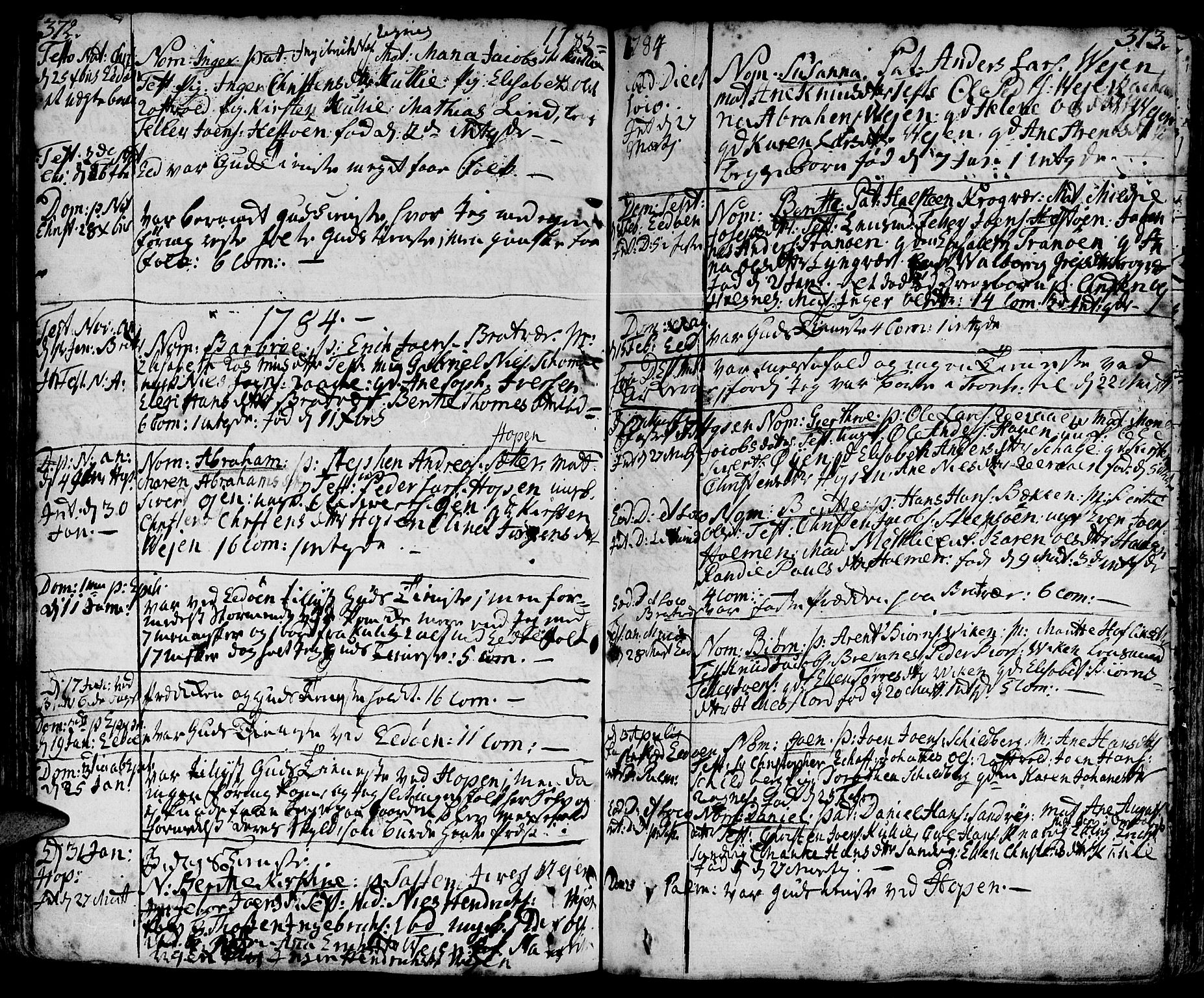 Ministerialprotokoller, klokkerbøker og fødselsregistre - Møre og Romsdal, SAT/A-1454/581/L0932: Parish register (official) no. 581A02, 1767-1823, p. 372-373