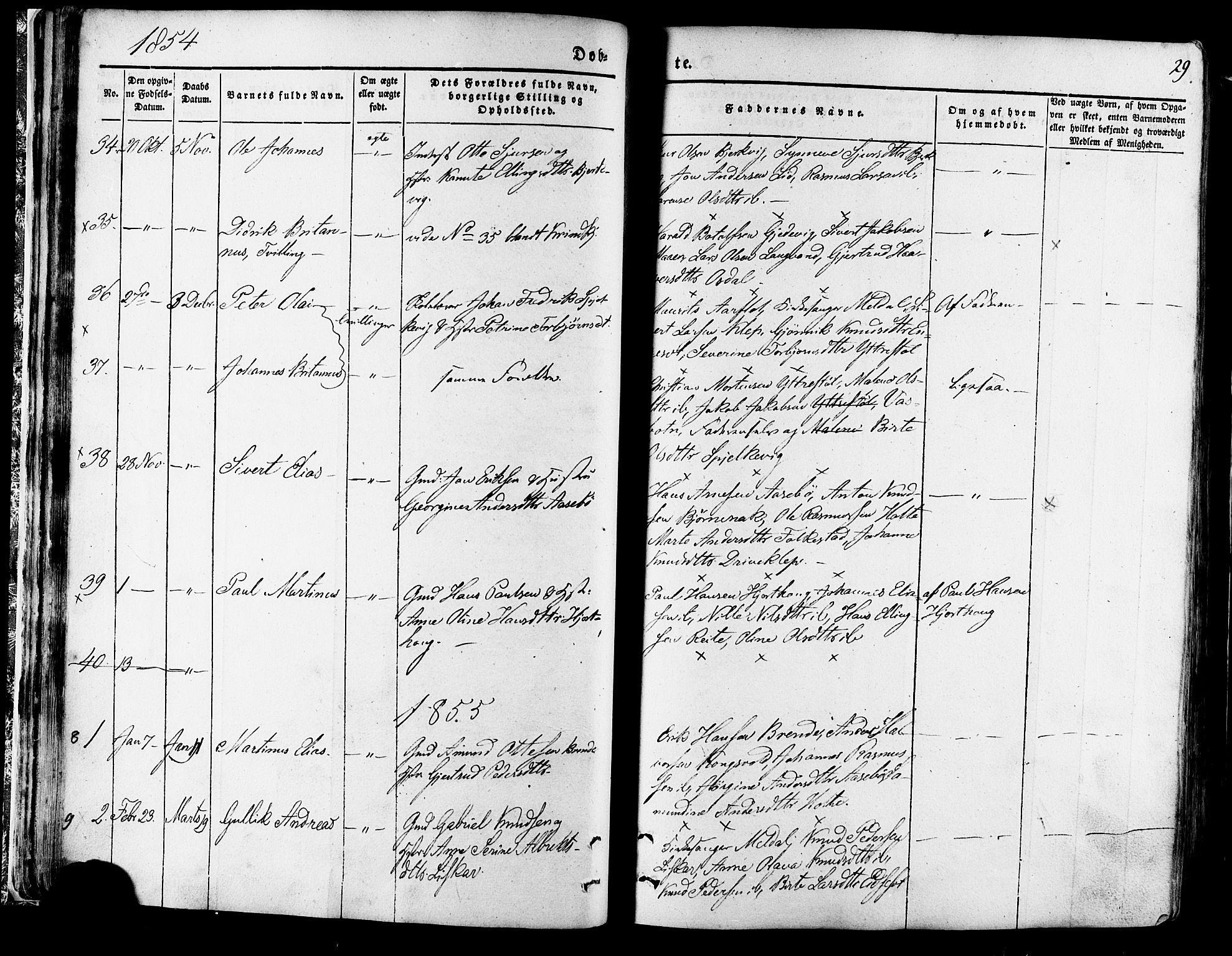 Ministerialprotokoller, klokkerbøker og fødselsregistre - Møre og Romsdal, AV/SAT-A-1454/511/L0140: Parish register (official) no. 511A07, 1851-1878, p. 29