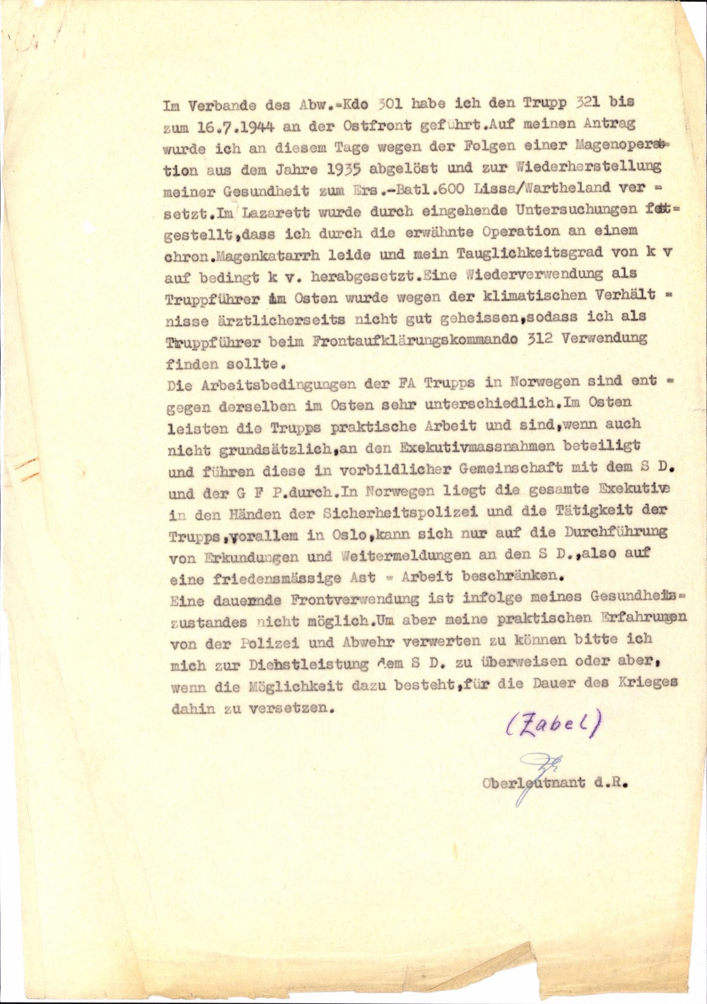 Forsvaret, Forsvarets overkommando II, AV/RA-RAFA-3915/D/Db/L0037: CI Questionaires. Tyske okkupasjonsstyrker i Norge. Tyskere., 1945-1946, p. 28