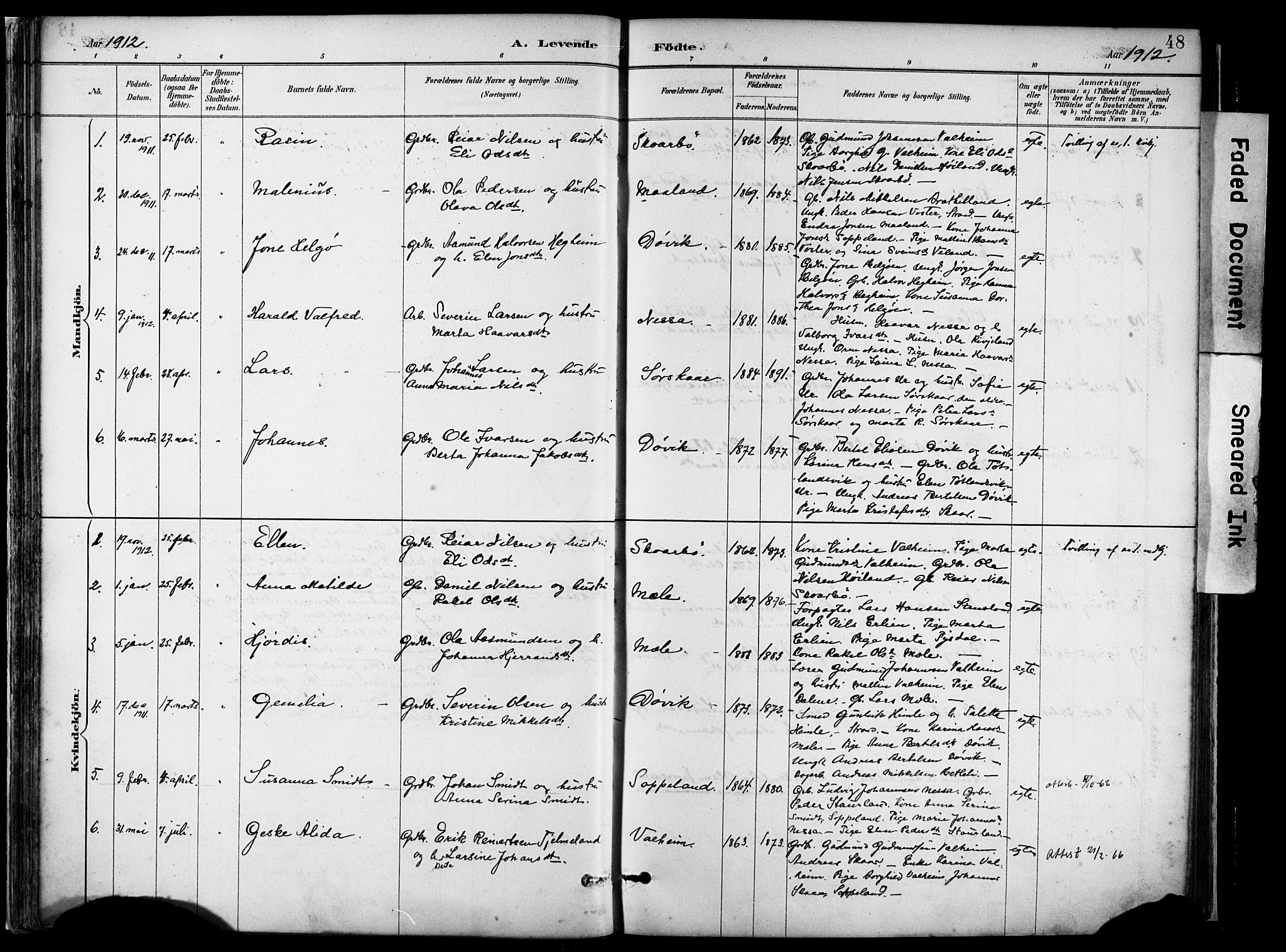 Hjelmeland sokneprestkontor, AV/SAST-A-101843/02/A/L0001: Parish register (official) no. A 16, 1887-1926, p. 48