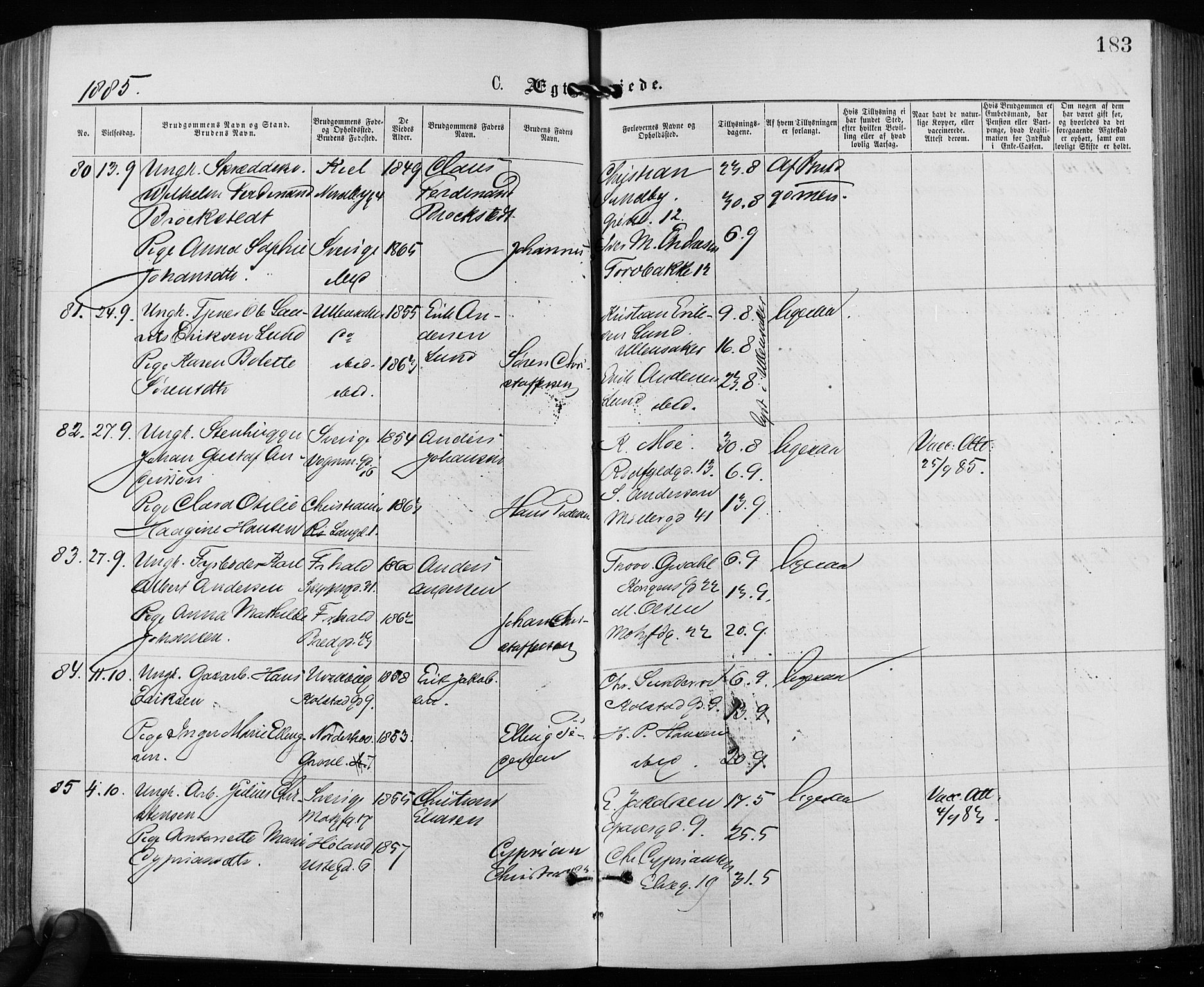 Grønland prestekontor Kirkebøker, AV/SAO-A-10848/F/Fa/L0006: Parish register (official) no. 6, 1877-1886, p. 183