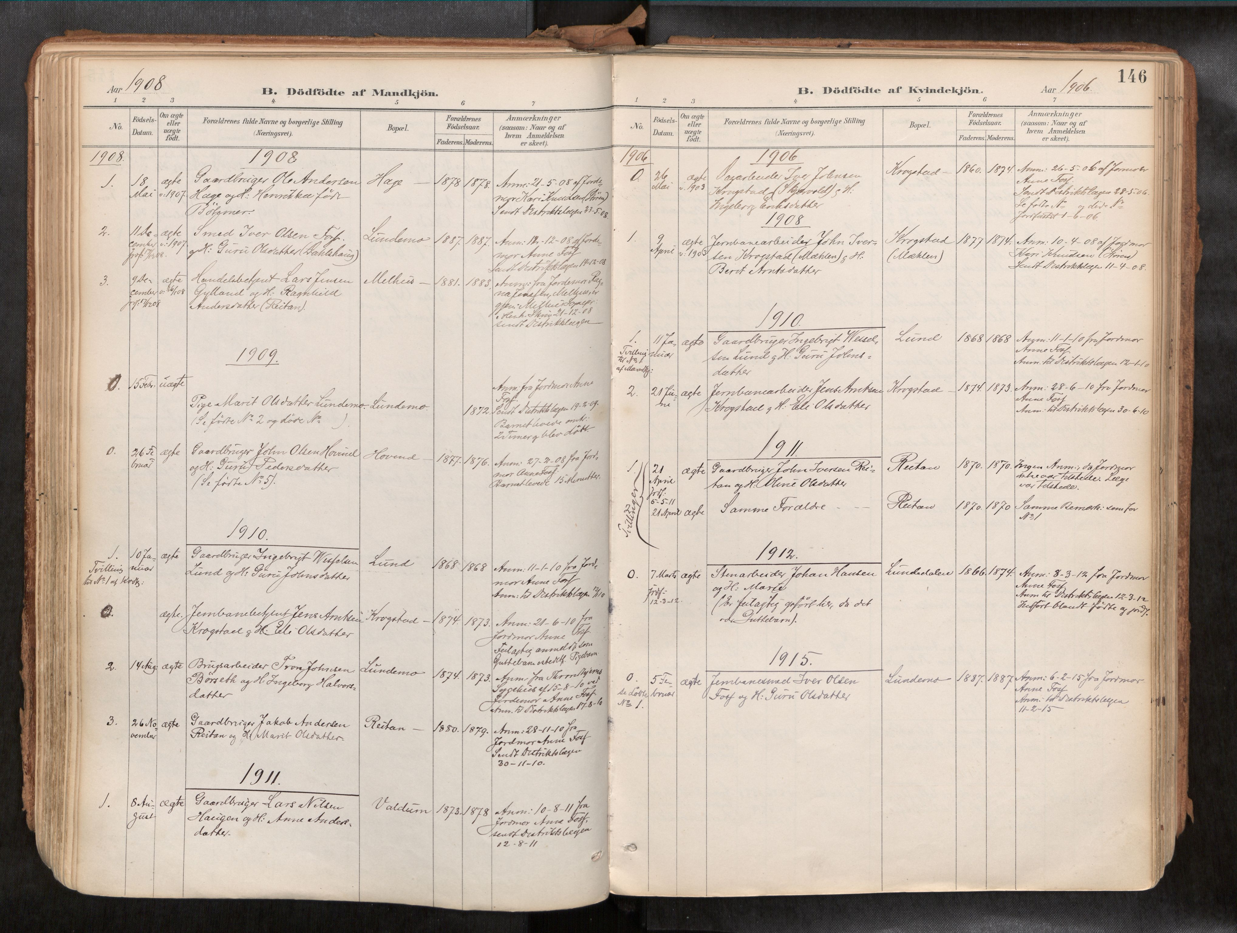 Ministerialprotokoller, klokkerbøker og fødselsregistre - Sør-Trøndelag, SAT/A-1456/692/L1105b: Parish register (official) no. 692A06, 1891-1934, p. 146