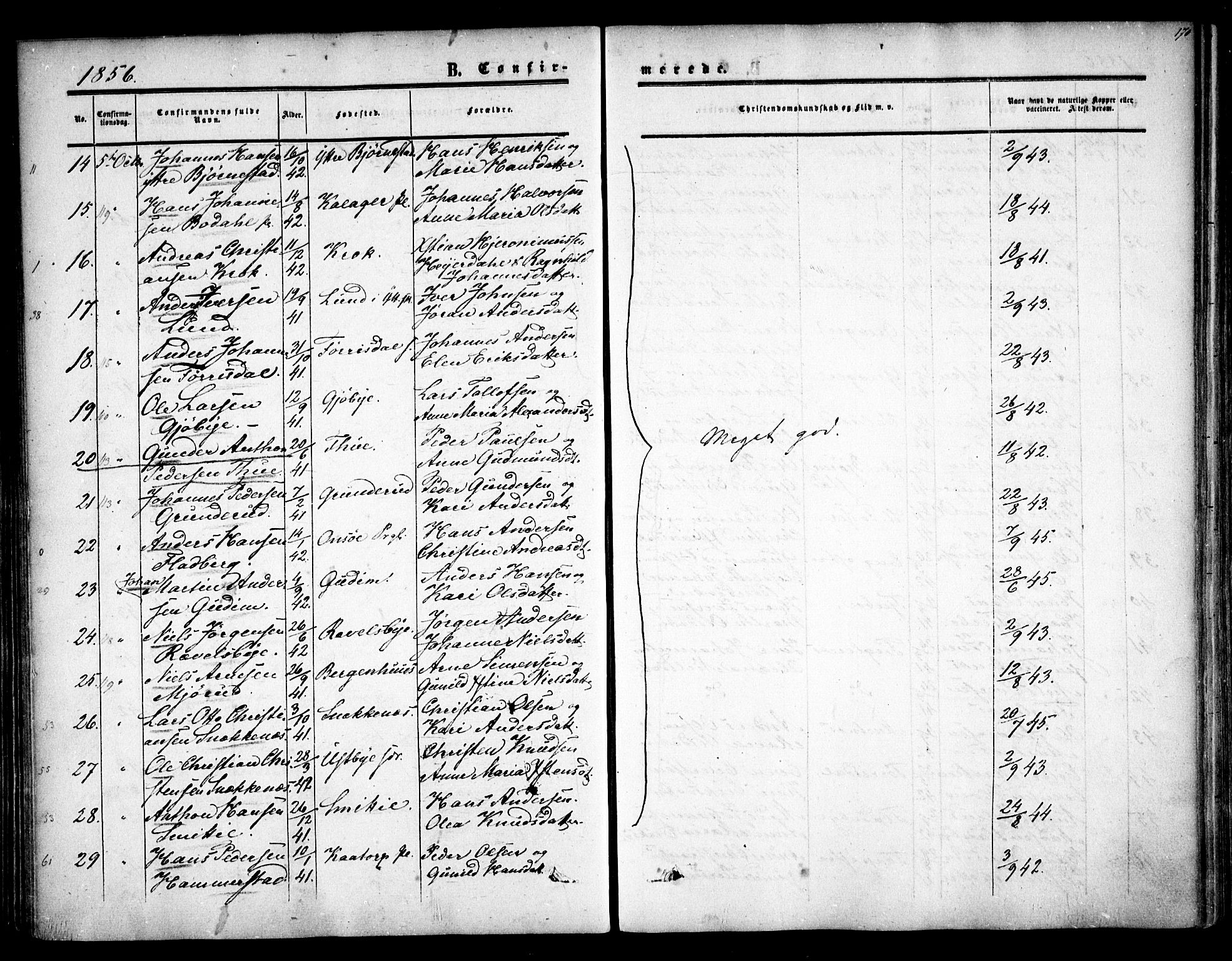 Rakkestad prestekontor Kirkebøker, SAO/A-2008/F/Fa/L0009: Parish register (official) no. I 9, 1850-1856, p. 170
