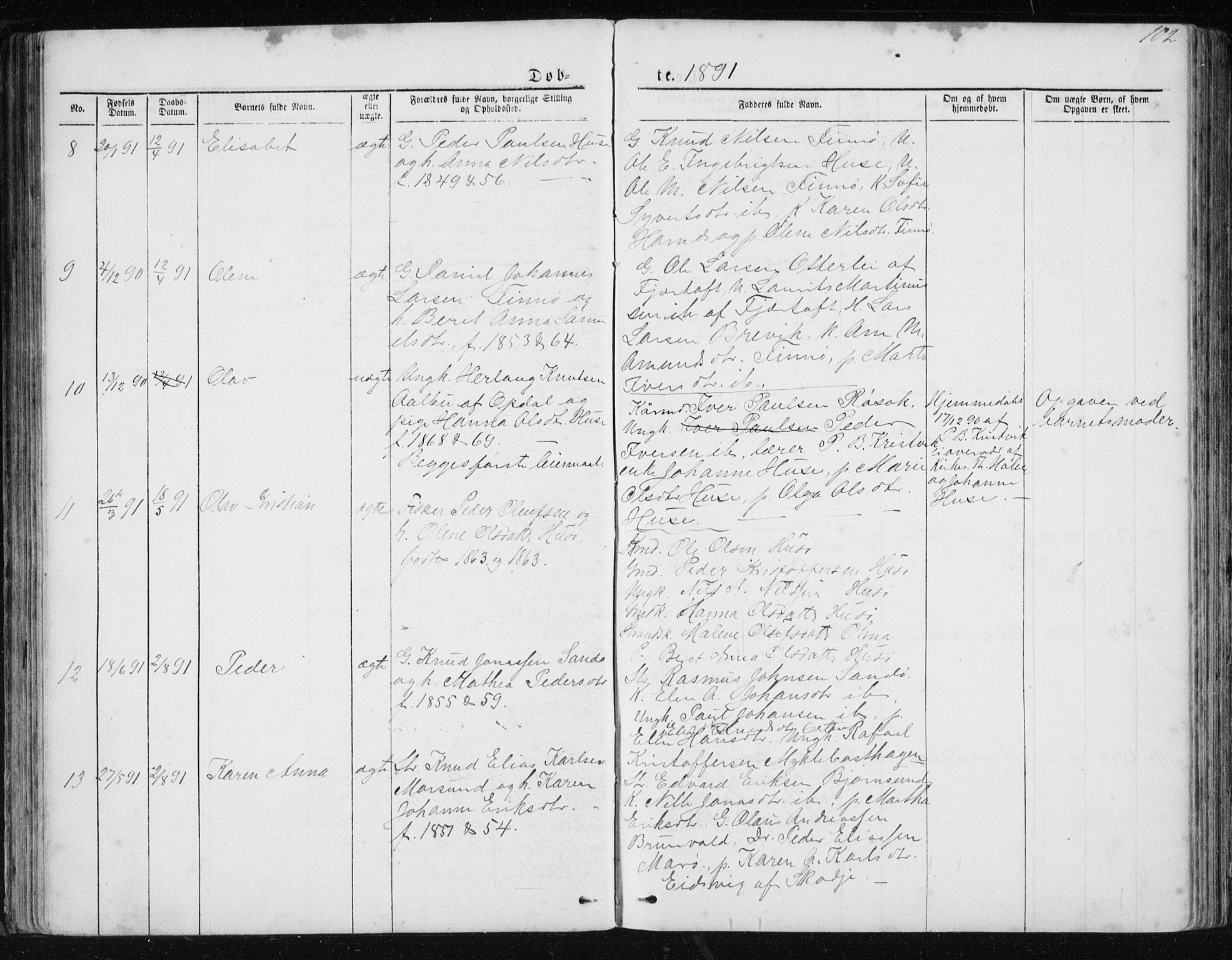 Ministerialprotokoller, klokkerbøker og fødselsregistre - Møre og Romsdal, AV/SAT-A-1454/561/L0732: Parish register (copy) no. 561C02, 1867-1900, p. 102