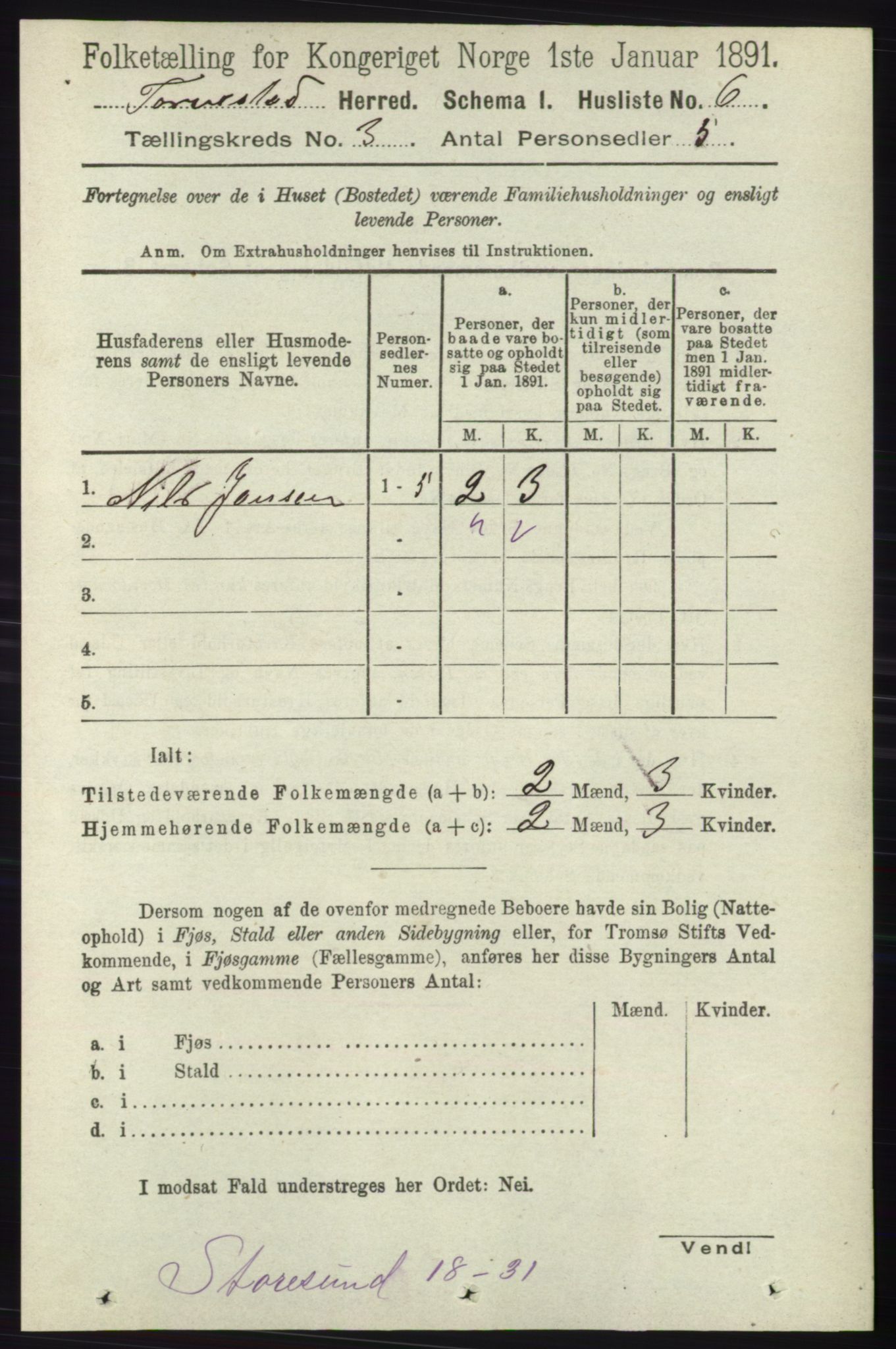 RA, 1891 census for 1152 Torvastad, 1891, p. 876