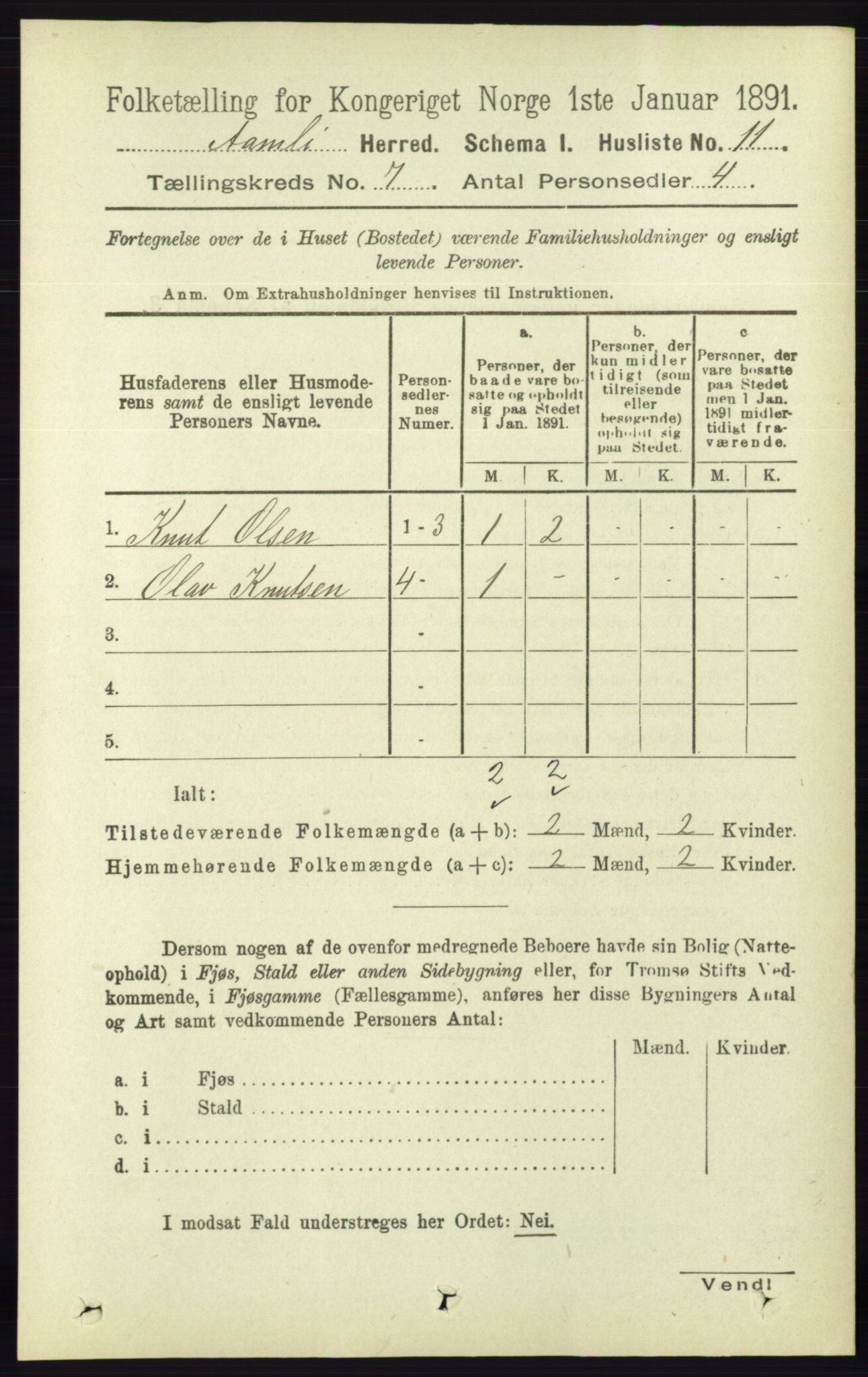 RA, 1891 census for 0929 Åmli, 1891, p. 926