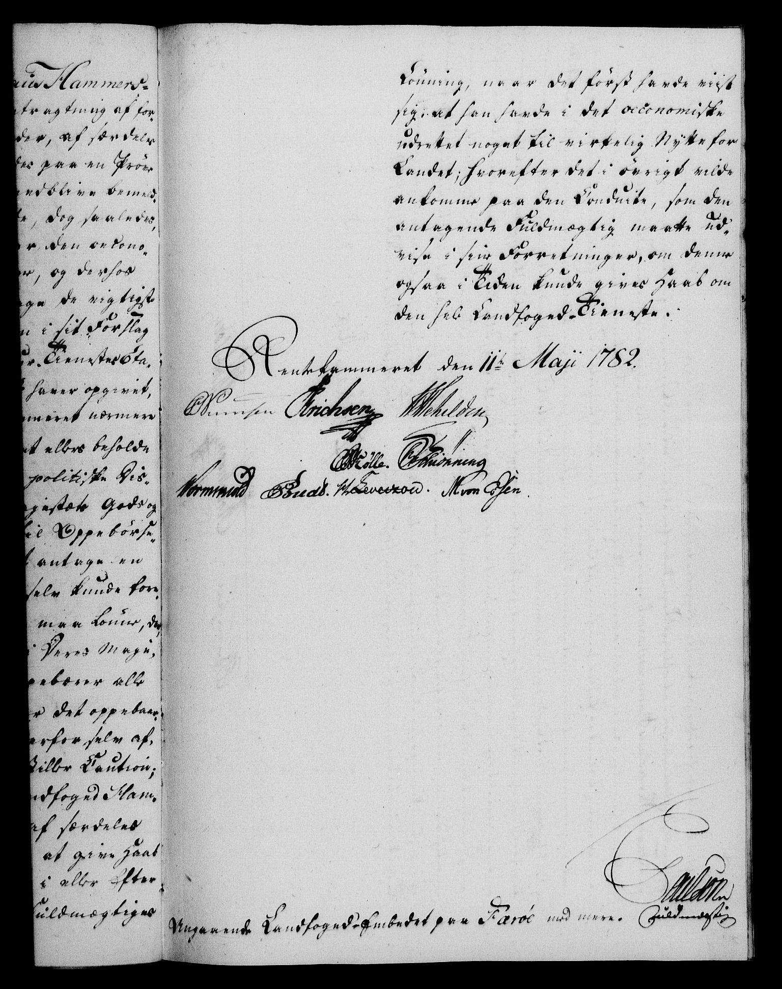 Rentekammeret, Kammerkanselliet, RA/EA-3111/G/Gf/Gfa/L0064: Norsk relasjons- og resolusjonsprotokoll (merket RK 52.64), 1782, p. 282