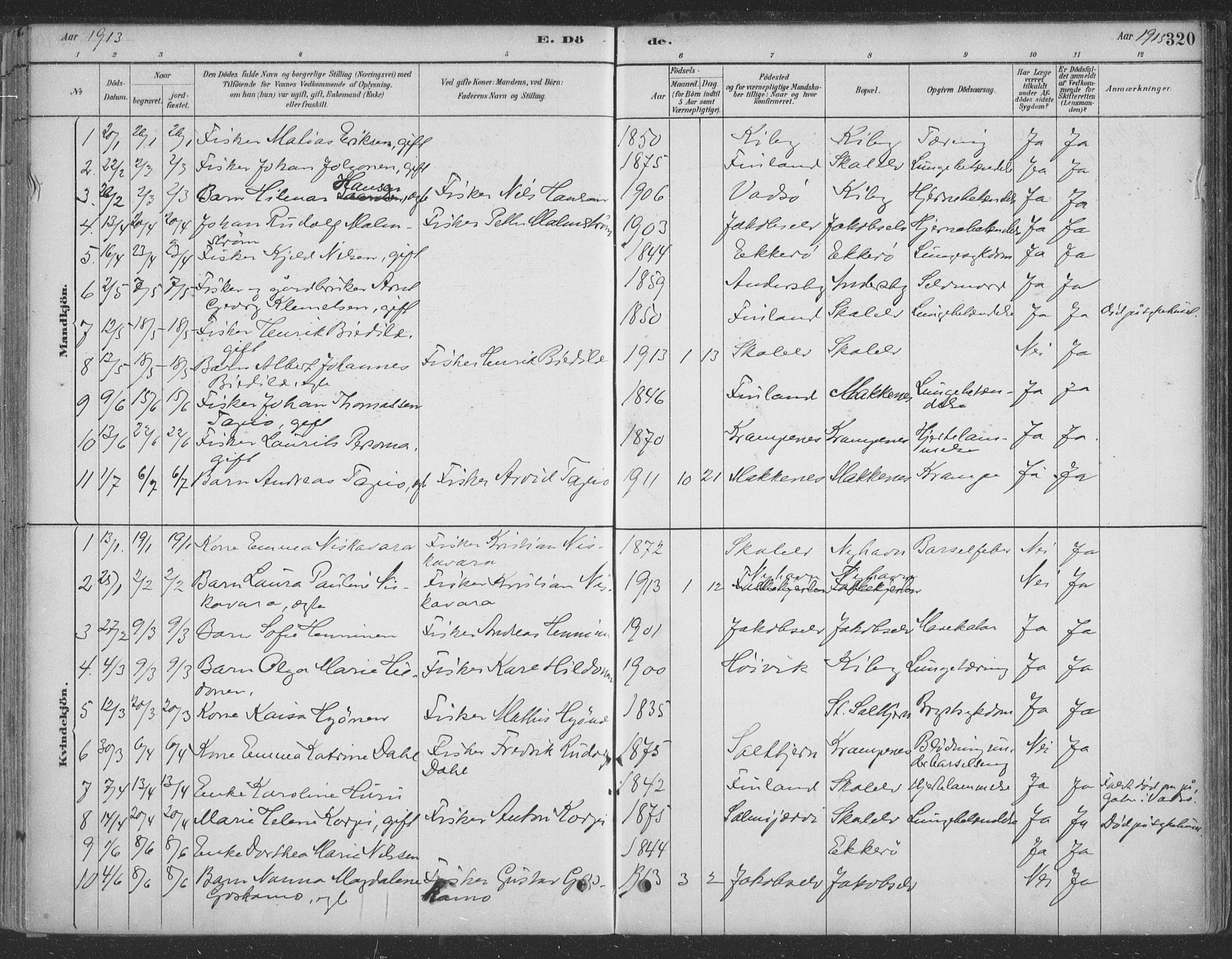 Vadsø sokneprestkontor, SATØ/S-1325/H/Ha/L0009kirke: Parish register (official) no. 9, 1881-1917, p. 320