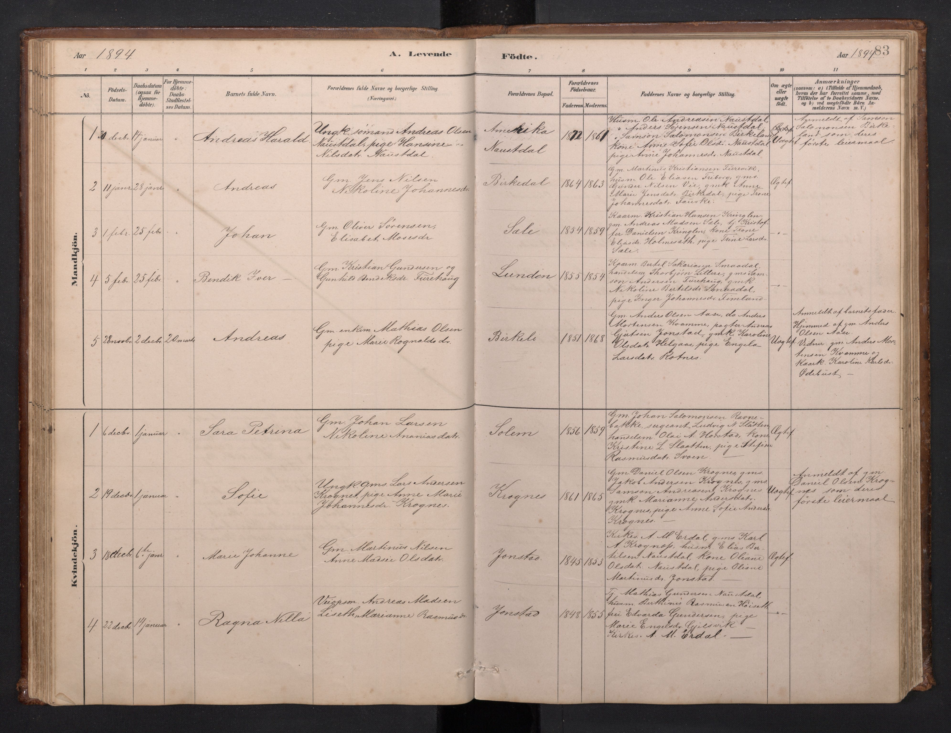 Førde sokneprestembete, SAB/A-79901/H/Hab/Habd/L0003: Parish register (copy) no. D 3, 1881-1897, p. 82b-83a