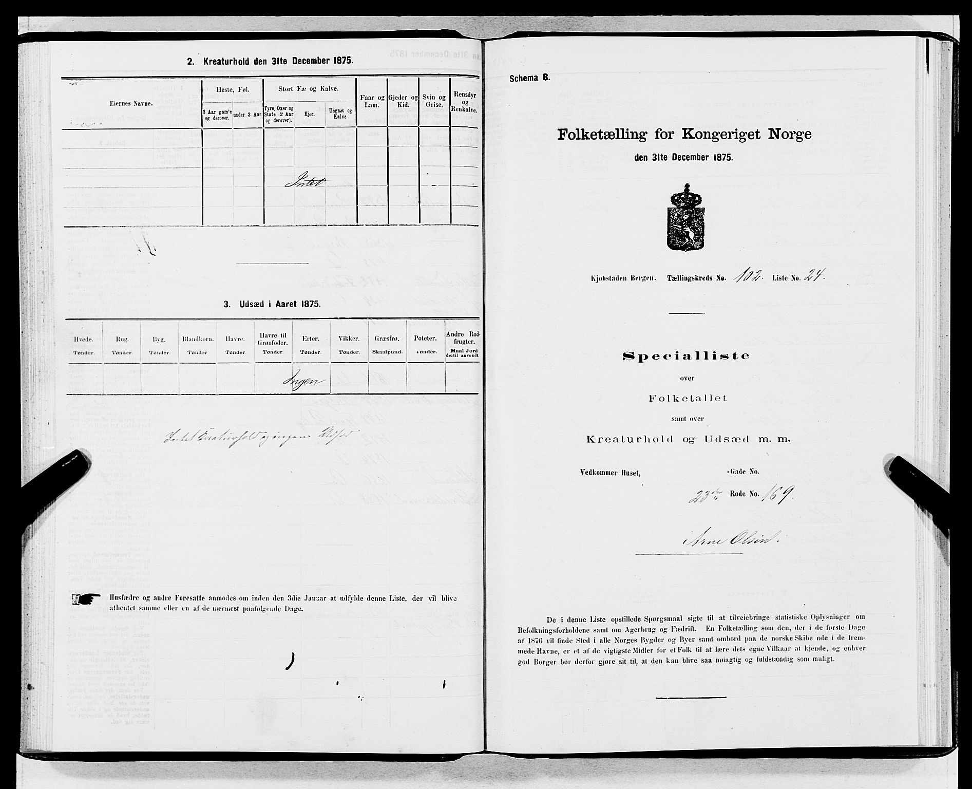 SAB, 1875 census for 1301 Bergen, 1875, p. 5554