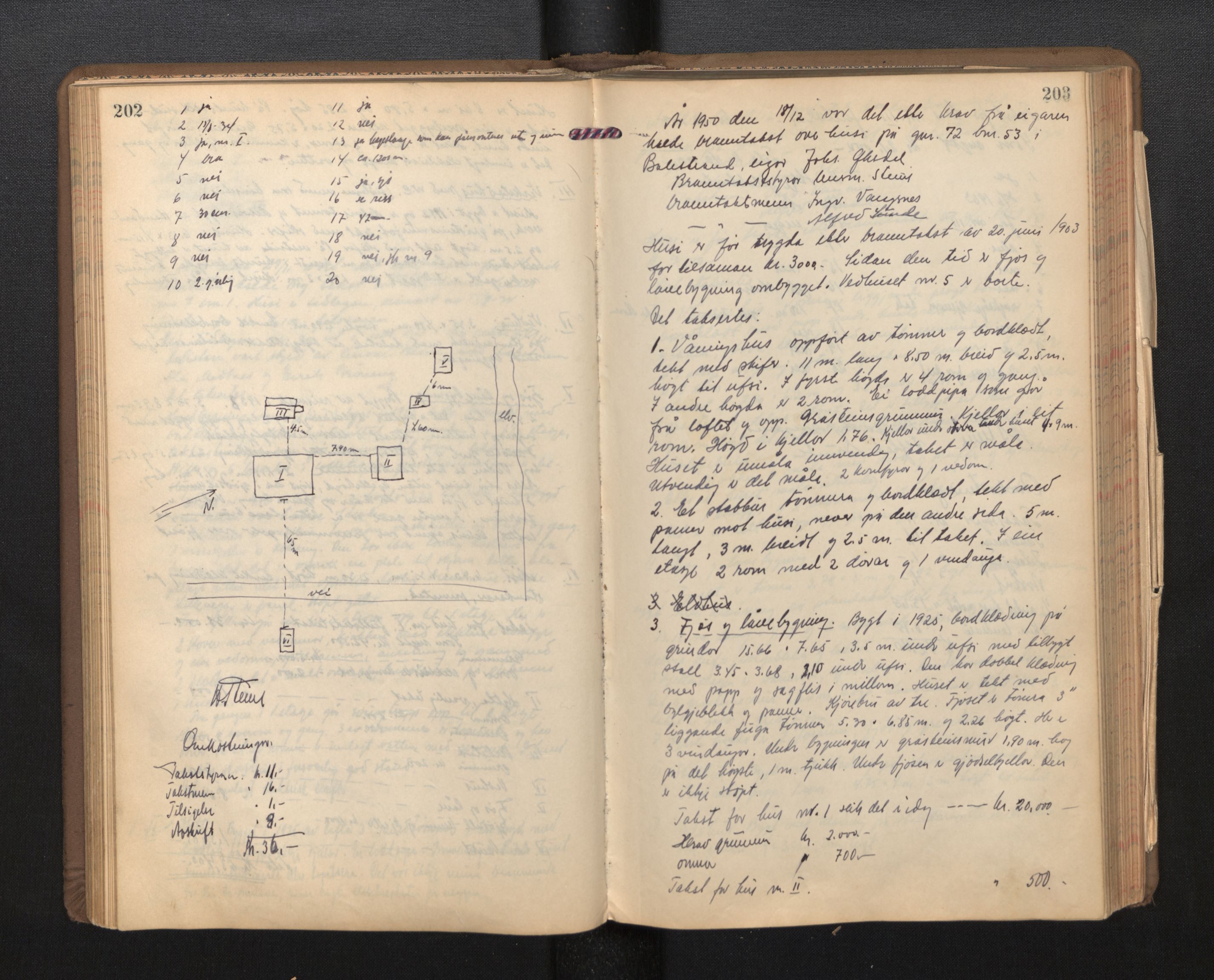 Lensmannen i Balestrand, AV/SAB-A-26501/0012/L0002: Branntakstprotokoll, 1920-1955, p. 202-203