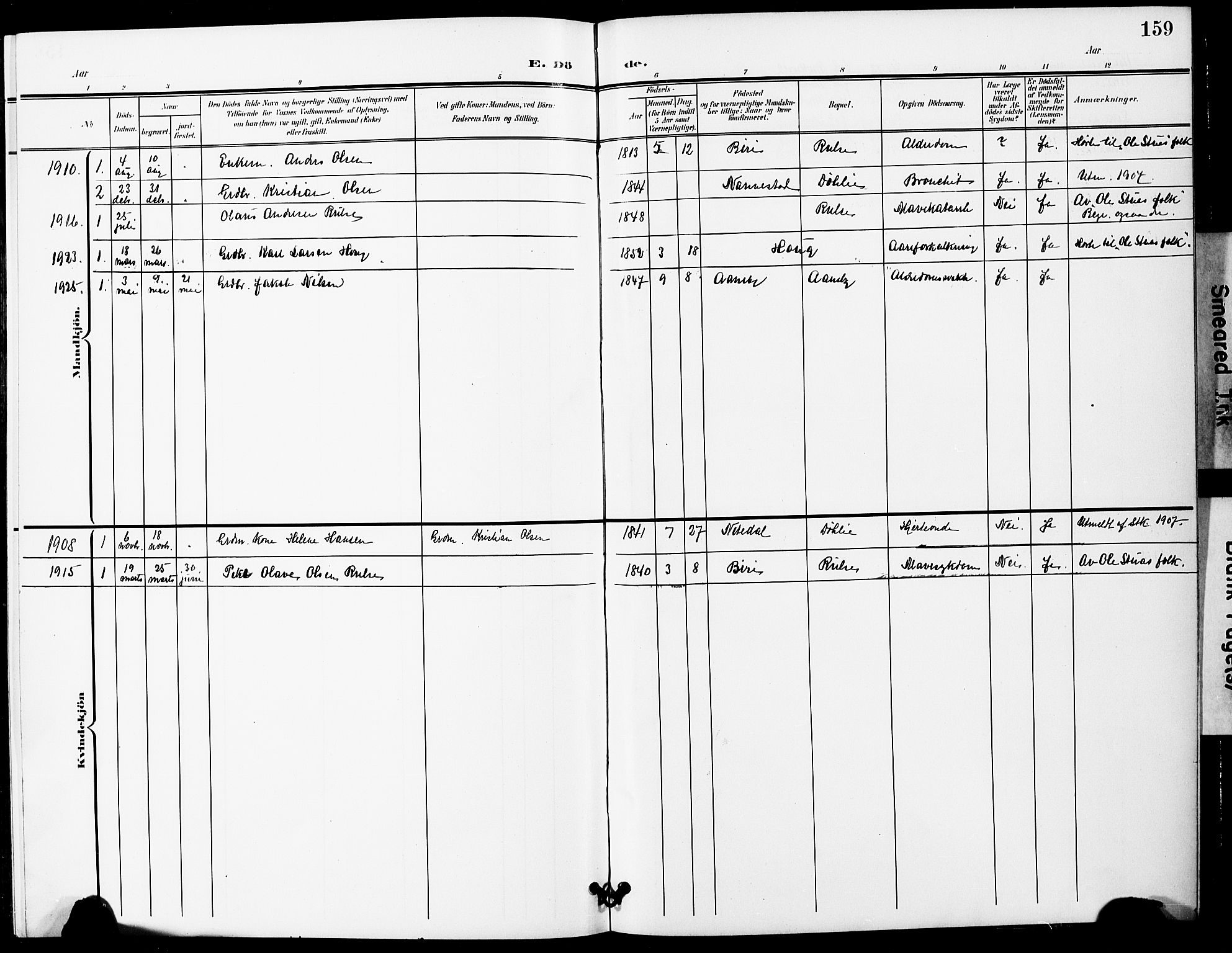 Nittedal prestekontor Kirkebøker, AV/SAO-A-10365a/G/Gb/L0003: Parish register (copy) no. II 3, 1902-1924, p. 159