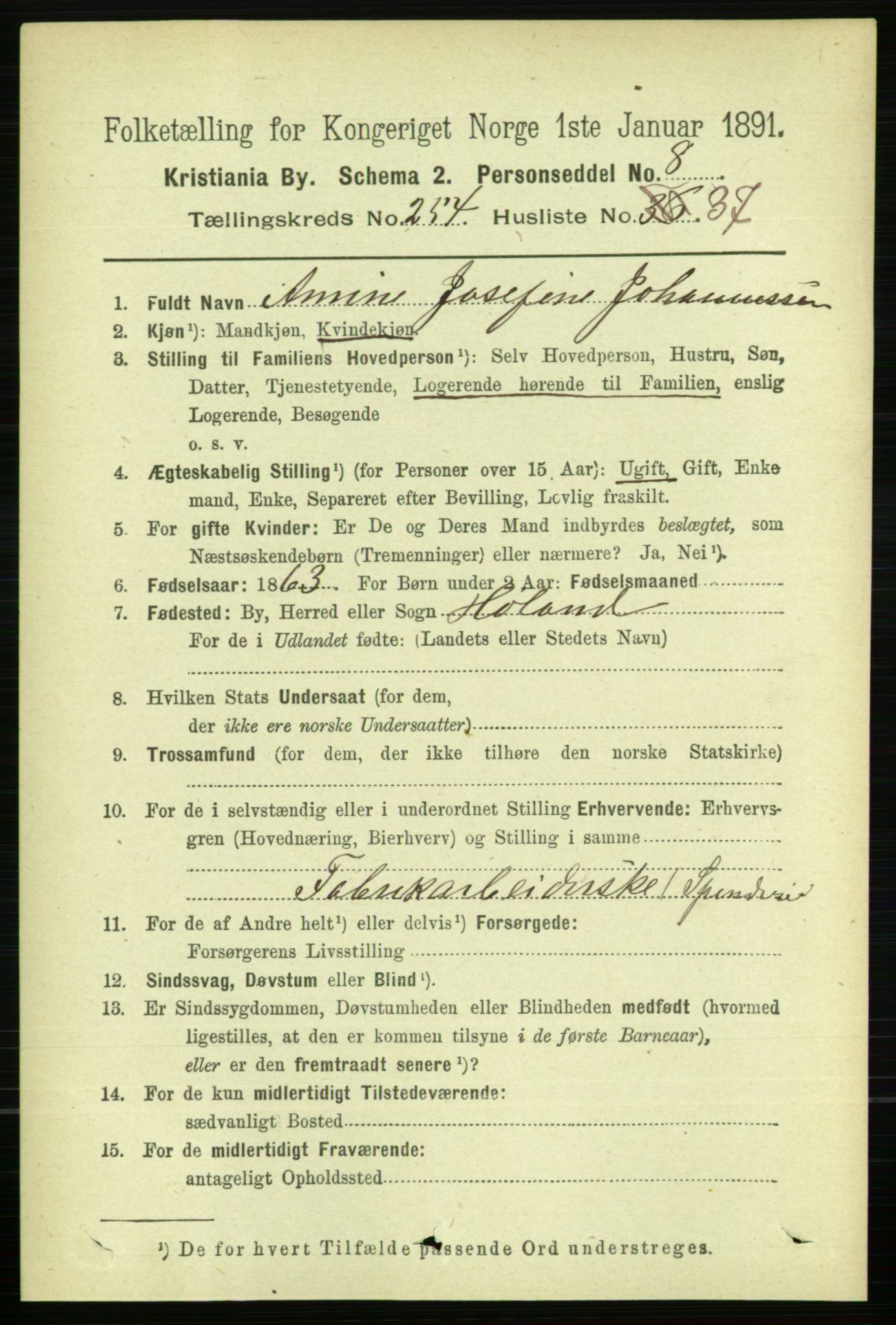 RA, 1891 census for 0301 Kristiania, 1891, p. 154967