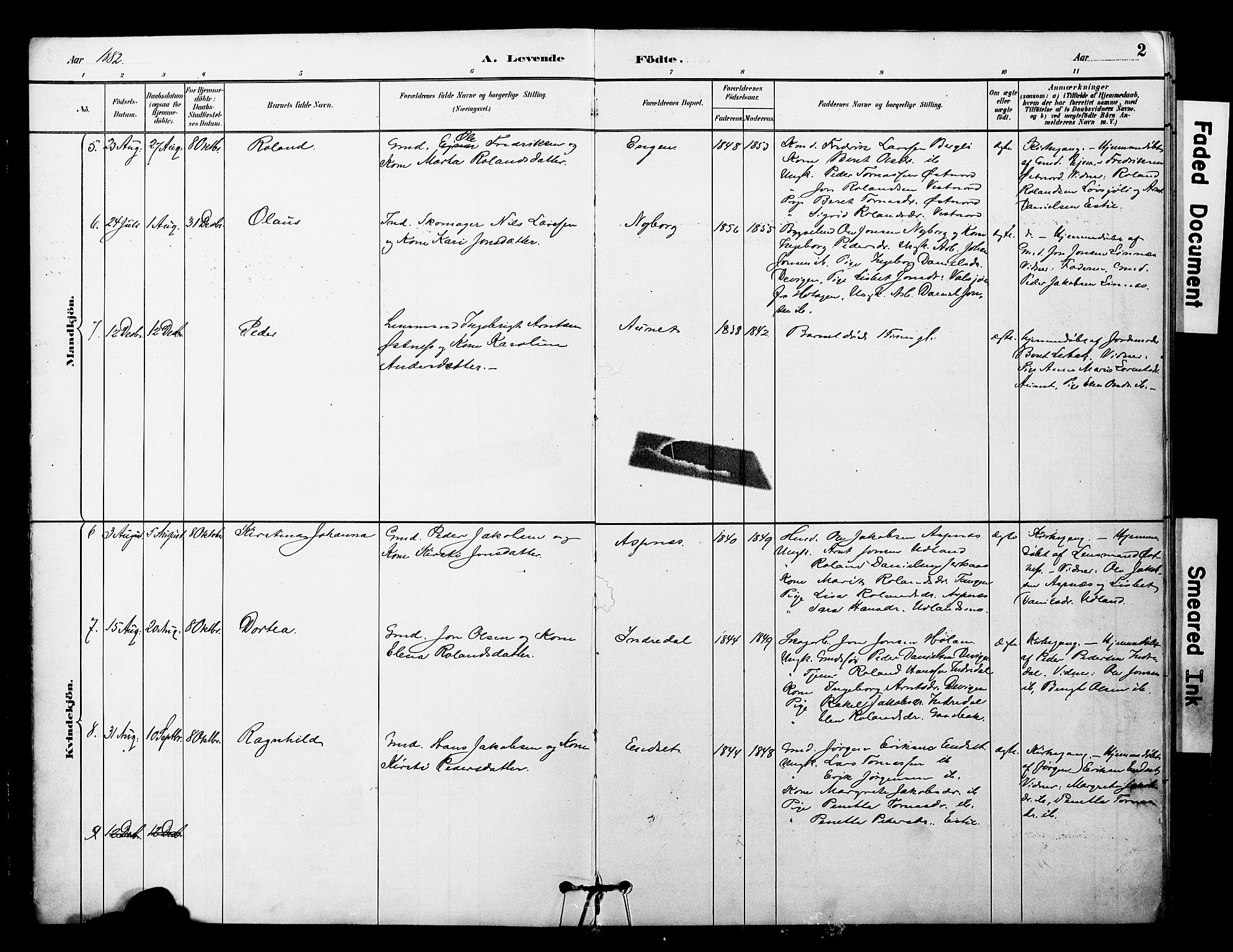 Ministerialprotokoller, klokkerbøker og fødselsregistre - Nord-Trøndelag, SAT/A-1458/757/L0505: Parish register (official) no. 757A01, 1882-1904, p. 2