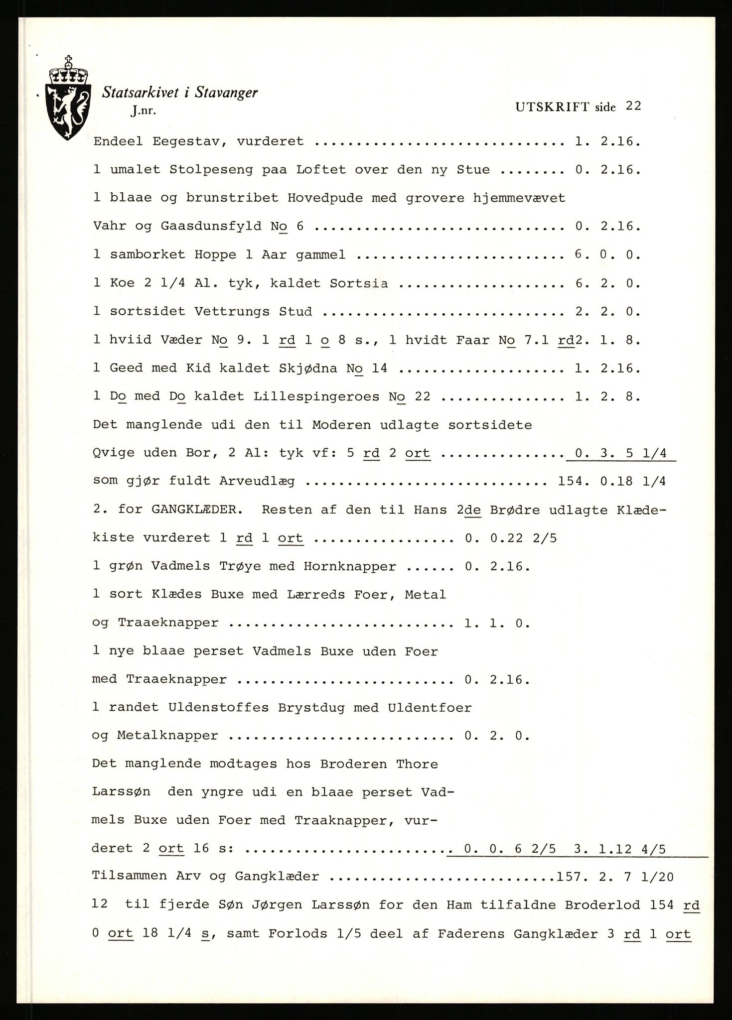 Statsarkivet i Stavanger, AV/SAST-A-101971/03/Y/Yj/L0003: Avskrifter sortert etter gårdsnavn: Askje - Auglend, 1750-1930, p. 66