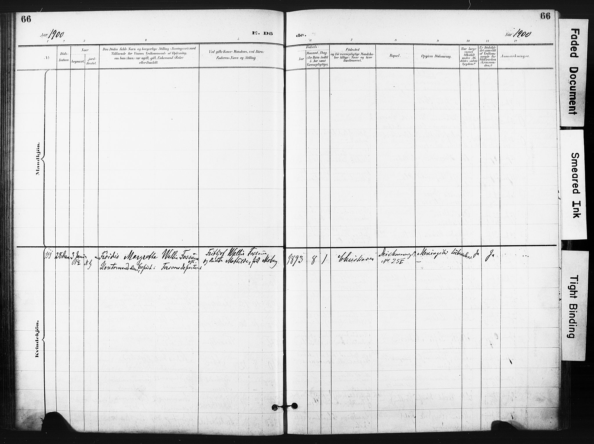 Trefoldighet prestekontor Kirkebøker, AV/SAO-A-10882/F/Fd/L0004: Parish register (official) no. IV 4, 1897-1912, p. 66