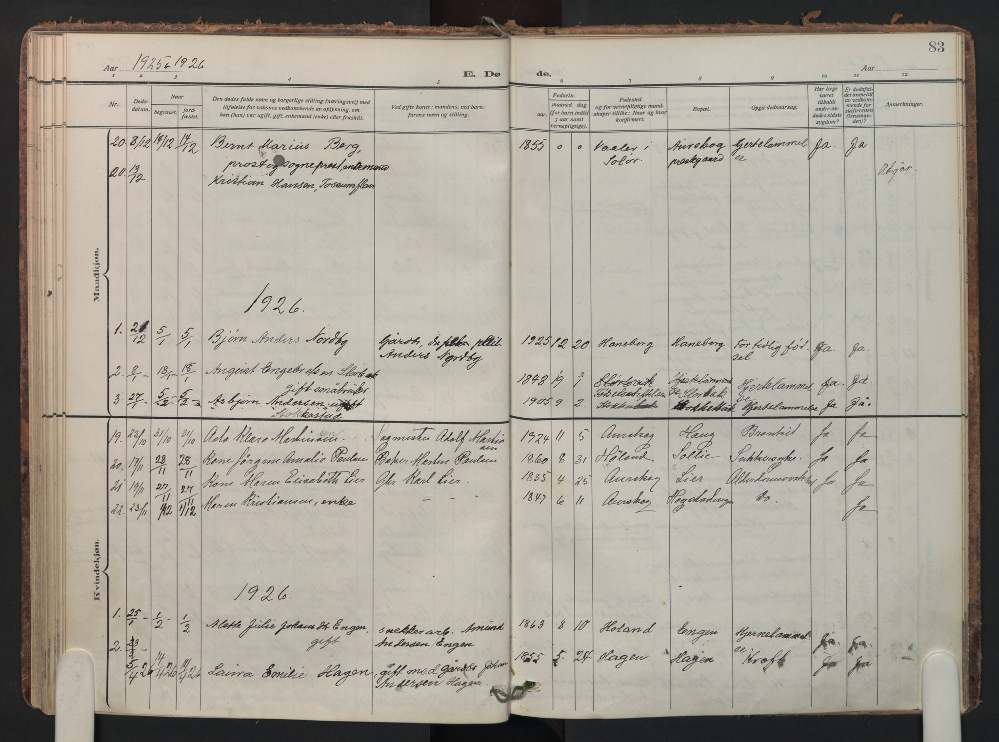 Aurskog prestekontor Kirkebøker, AV/SAO-A-10304a/F/Fa/L0016: Parish register (official) no. I 16, 1910-1934, p. 83
