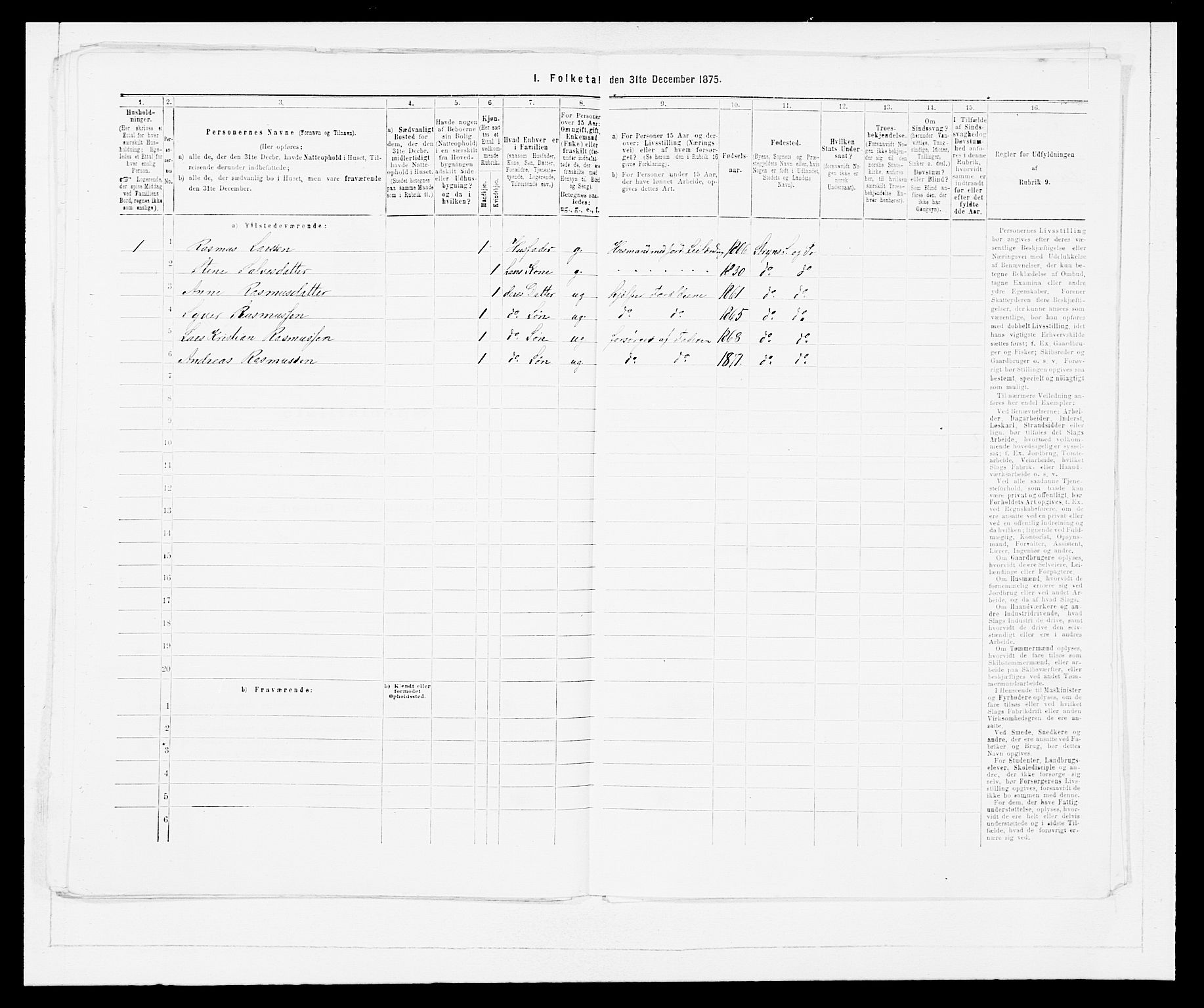 SAB, 1875 Census for 1448P Stryn, 1875, p. 542