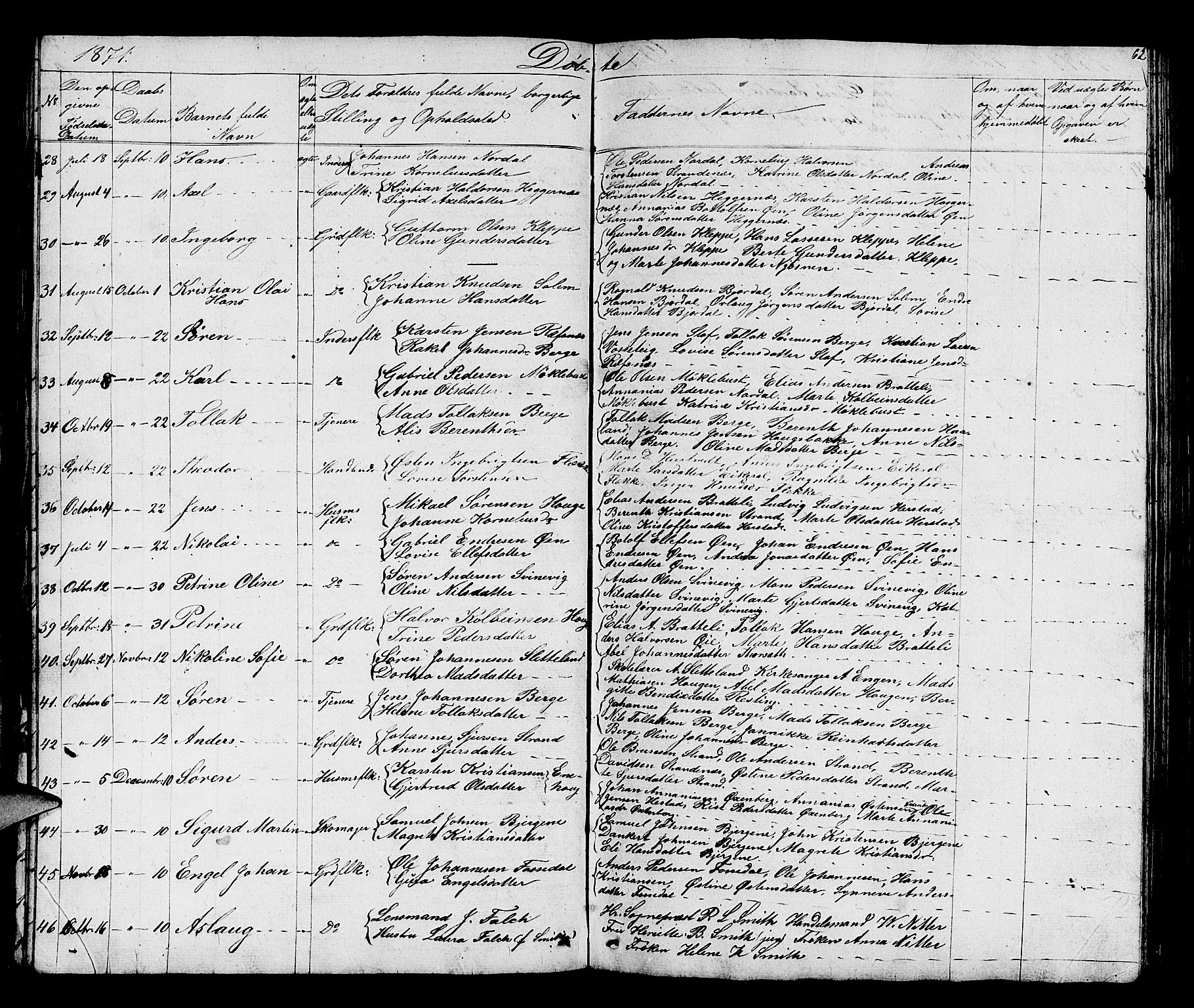 Fjaler sokneprestembete, SAB/A-79801/H/Hab/Habc/L0001: Parish register (copy) no. C 1, 1852-1878, p. 63