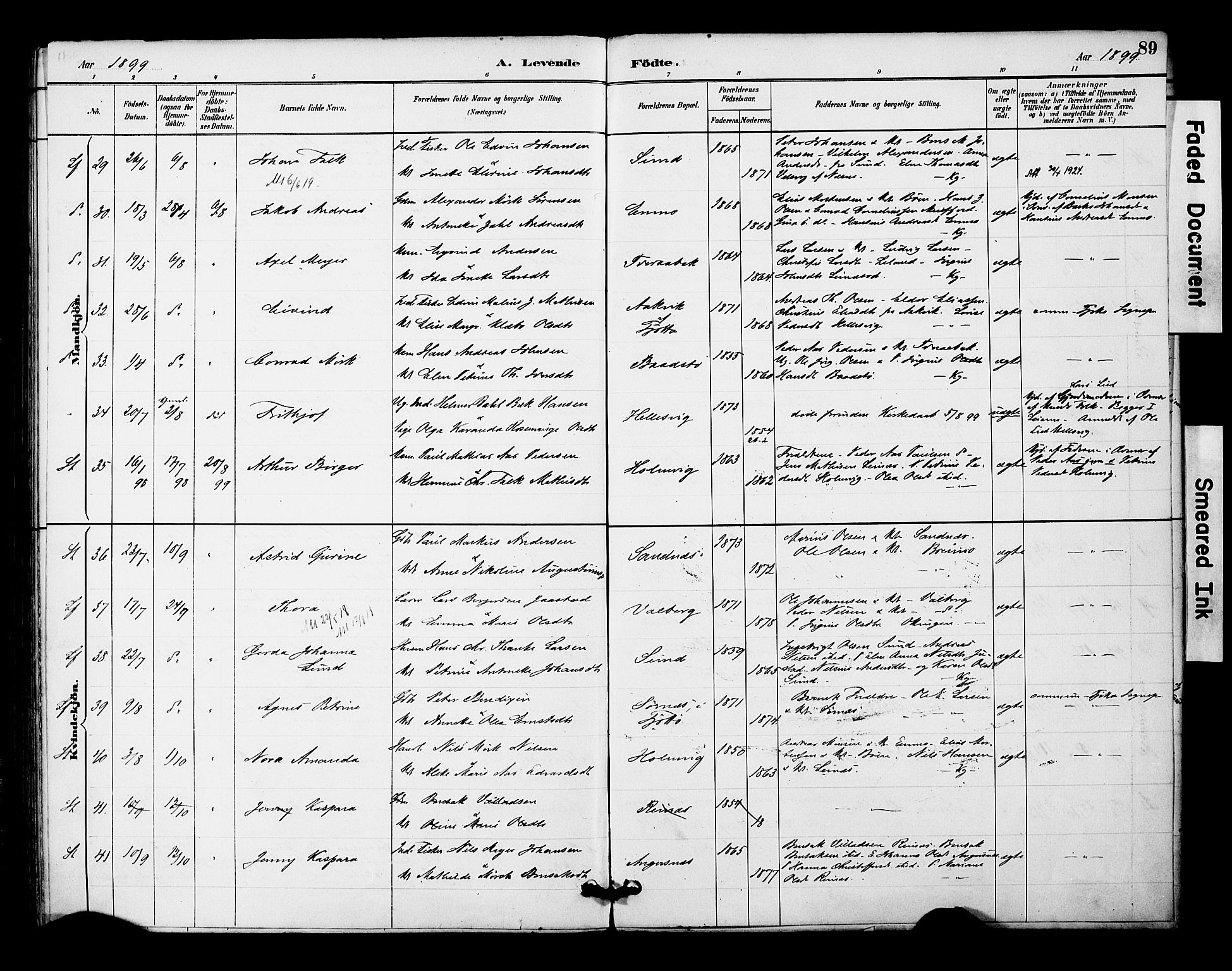 Ministerialprotokoller, klokkerbøker og fødselsregistre - Nordland, AV/SAT-A-1459/831/L0471: Parish register (official) no. 831A02, 1886-1901, p. 89