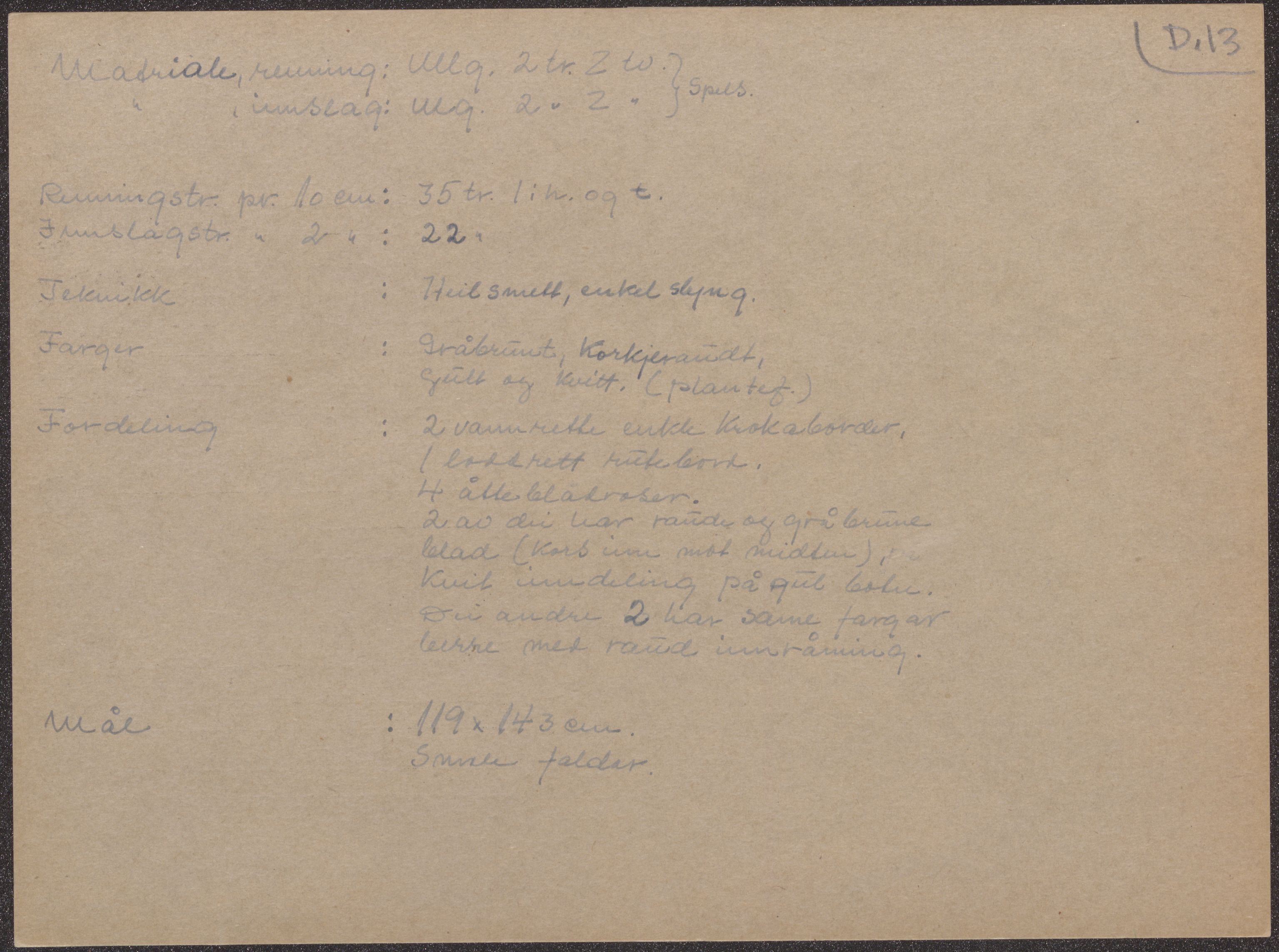 Åkleprosjektet 1957, UMB/A008/F/Fa/L0001/0001: Registreringskort Smettåkle A-H / Smettåkler A -E, 1957