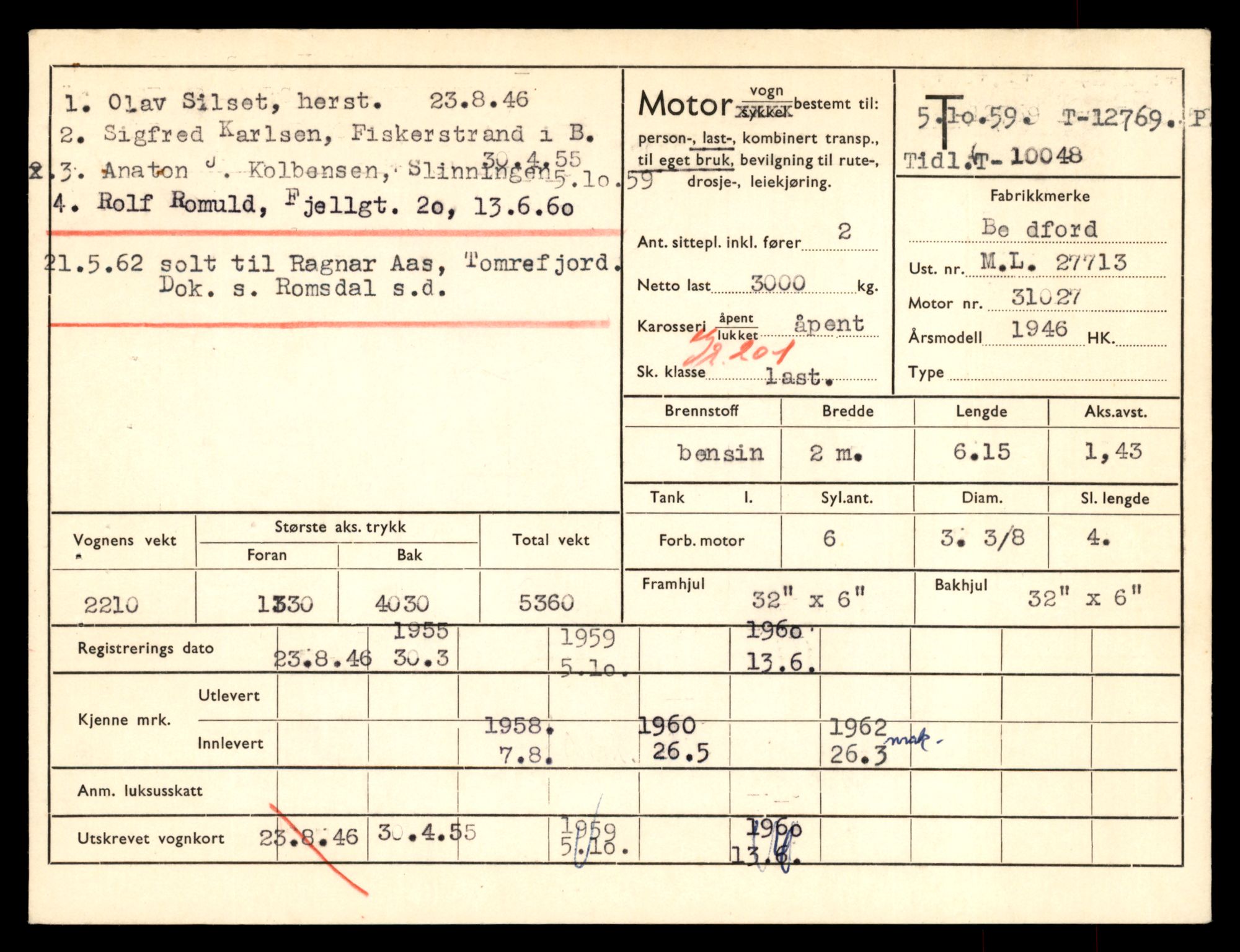Møre og Romsdal vegkontor - Ålesund trafikkstasjon, AV/SAT-A-4099/F/Fe/L0035: Registreringskort for kjøretøy T 12653 - T 12829, 1927-1998, p. 2730