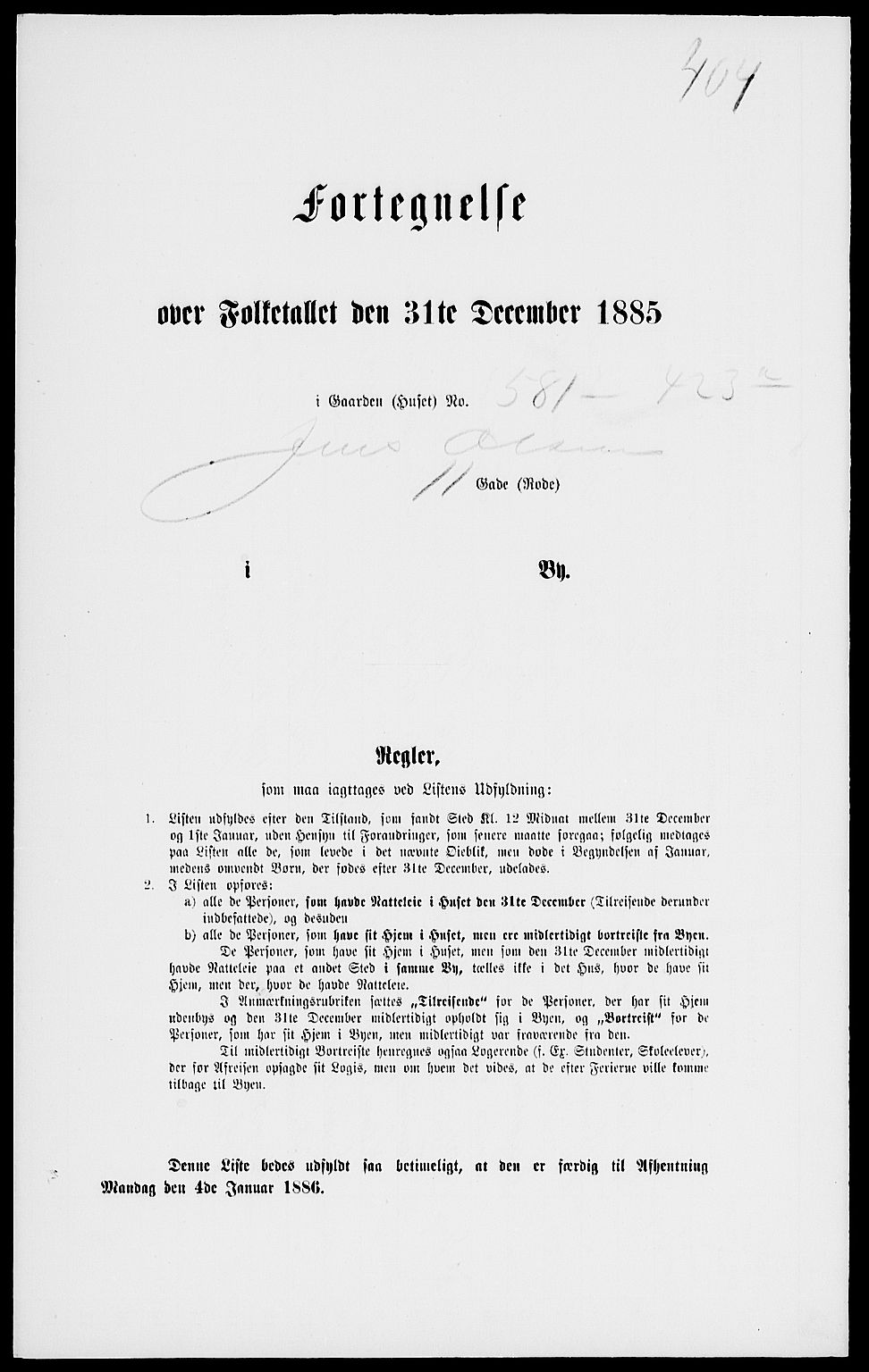 RA, 1885 census for 0101 Fredrikshald, 1885, p. 897