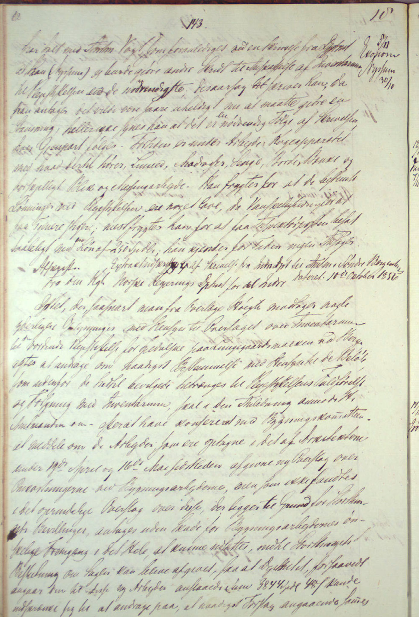 Lepraarkiver - Overlegen for den spedalske sykdom, AV/SAB-A-61001/B.c/L0001: Journal, 1854-1859, p. 62