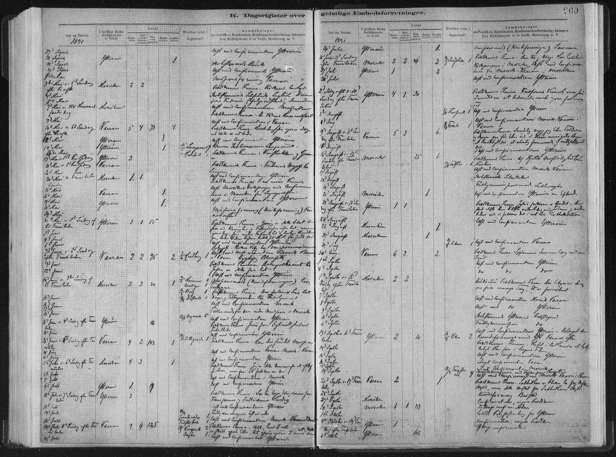 Ministerialprotokoller, klokkerbøker og fødselsregistre - Nord-Trøndelag, SAT/A-1458/722/L0220: Parish register (official) no. 722A07, 1881-1908, p. 260