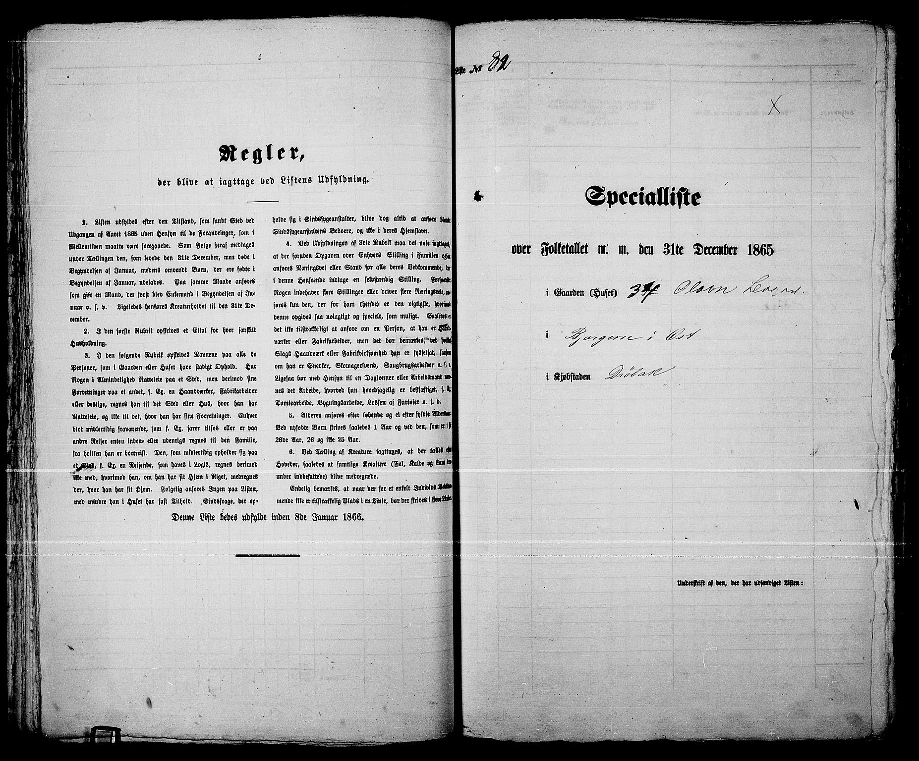 RA, 1865 census for Drøbak/Drøbak, 1865, p. 168