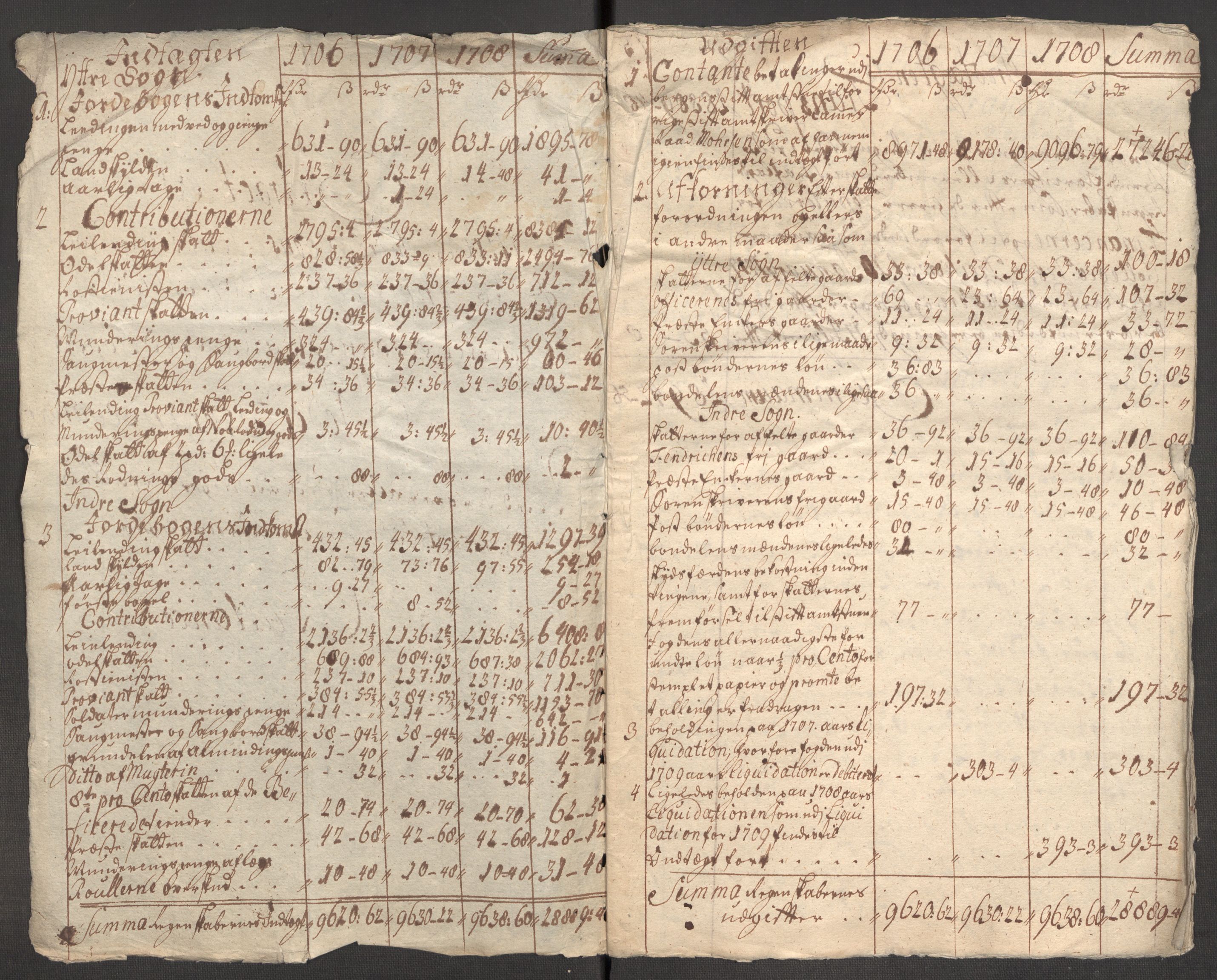Rentekammeret inntil 1814, Reviderte regnskaper, Fogderegnskap, AV/RA-EA-4092/R52/L3315: Fogderegnskap Sogn, 1708, p. 223