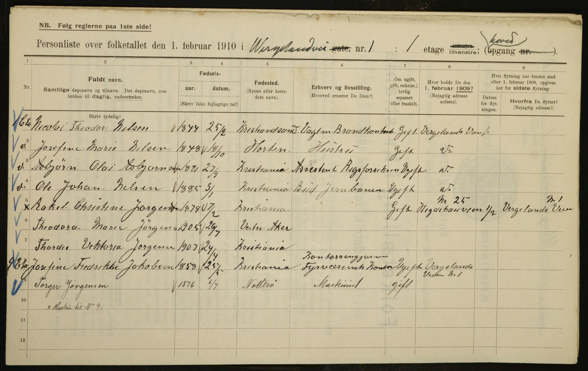 OBA, Municipal Census 1910 for Kristiania, 1910, p. 121159