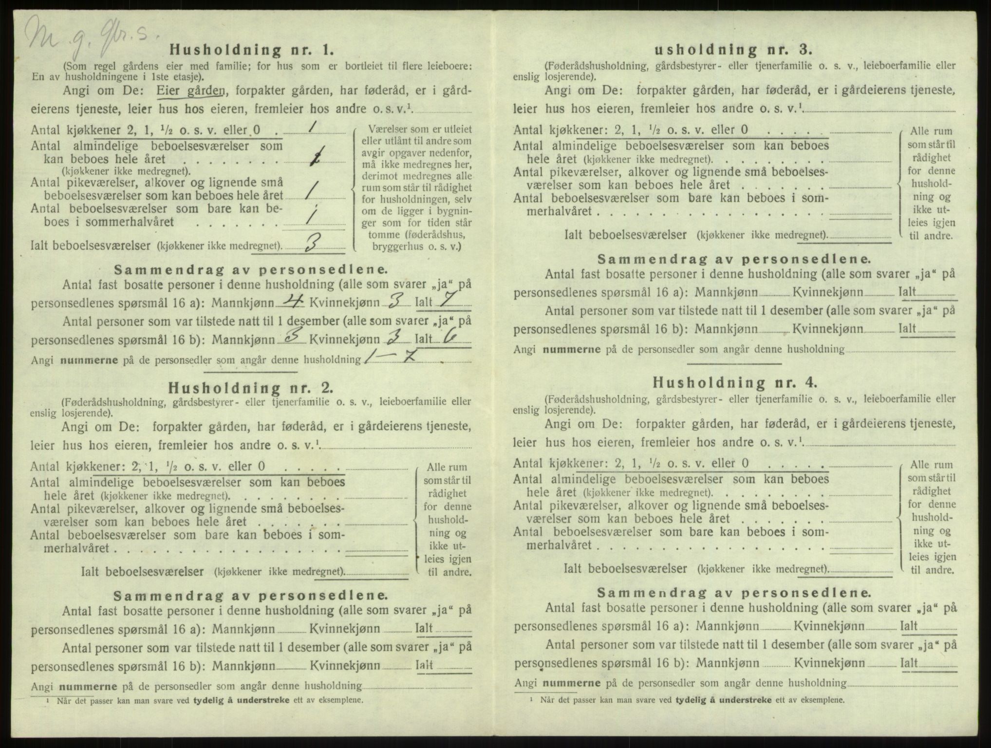 SAB, 1920 census for Lindås, 1920, p. 372