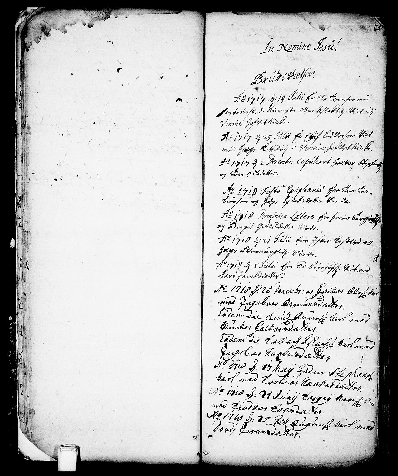 Vinje kirkebøker, AV/SAKO-A-312/F/Fa/L0001: Parish register (official) no. I 1, 1717-1766, p. 30