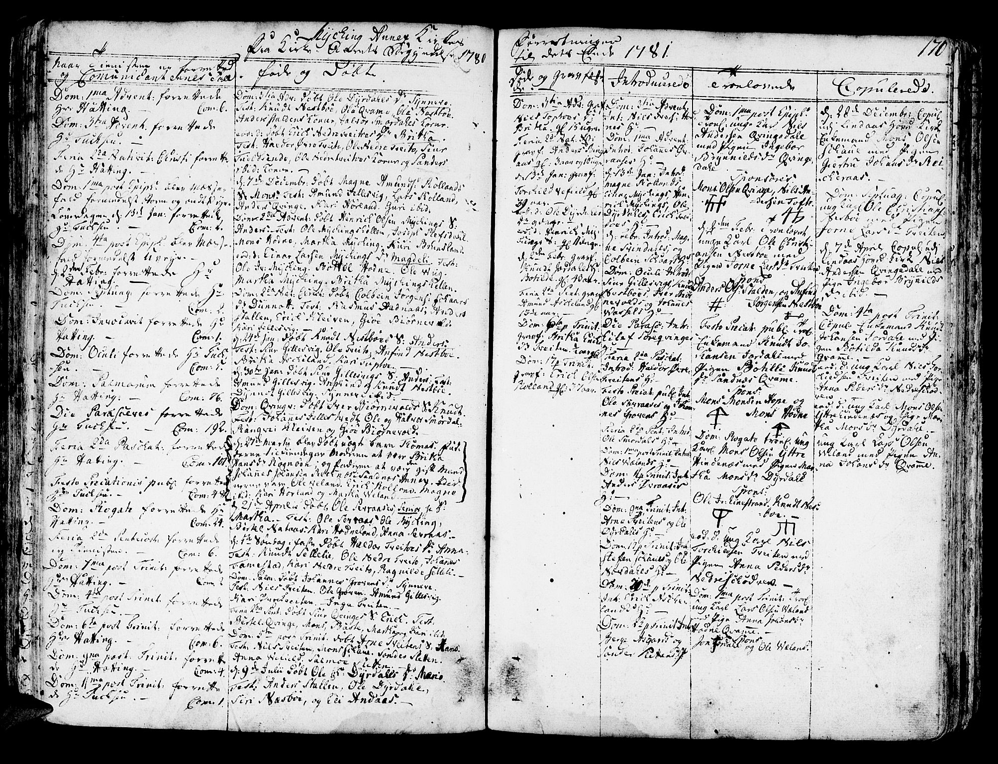 Lindås Sokneprestembete, AV/SAB-A-76701/H/Haa/Haaa/L0004: Parish register (official) no. A 4, 1764-1791, p. 170