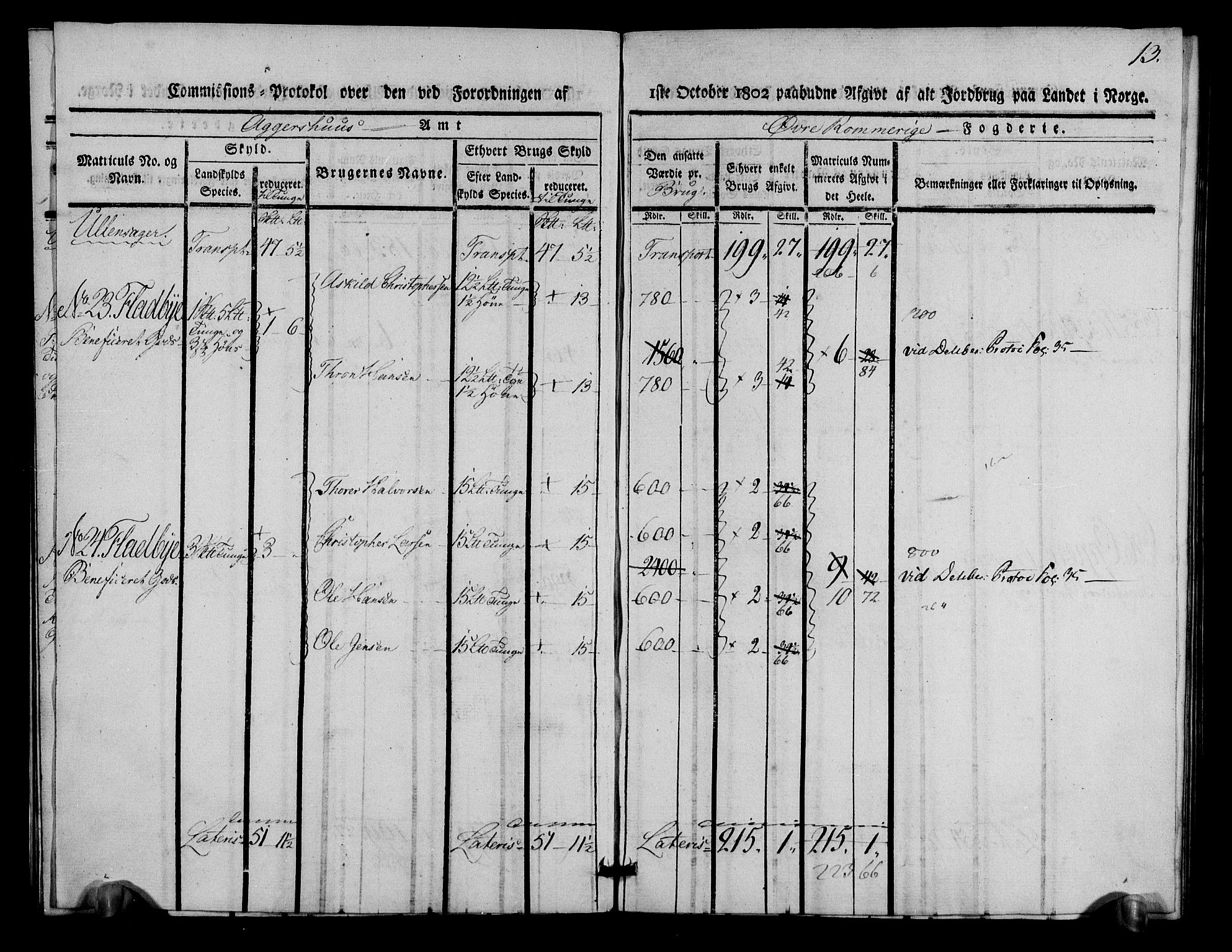 Rentekammeret inntil 1814, Realistisk ordnet avdeling, AV/RA-EA-4070/N/Ne/Nea/L0021: Øvre Romerike fogderi. Kommisjonsprotokoll for Ullensaker og Nannestad prestegjeld, 1803, p. 14