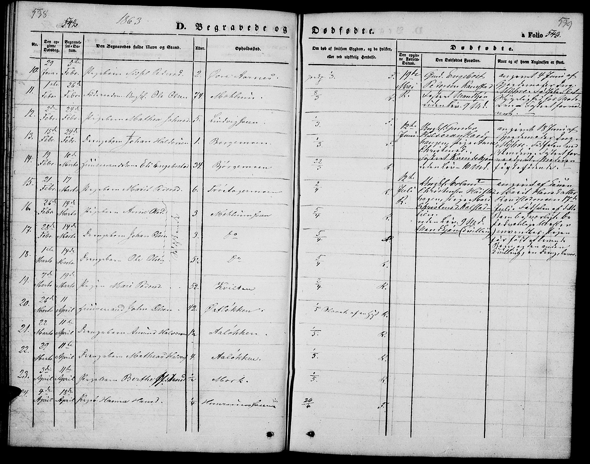 Ringebu prestekontor, SAH/PREST-082/H/Ha/Hab/L0003: Parish register (copy) no. 3, 1854-1866, p. 538-539