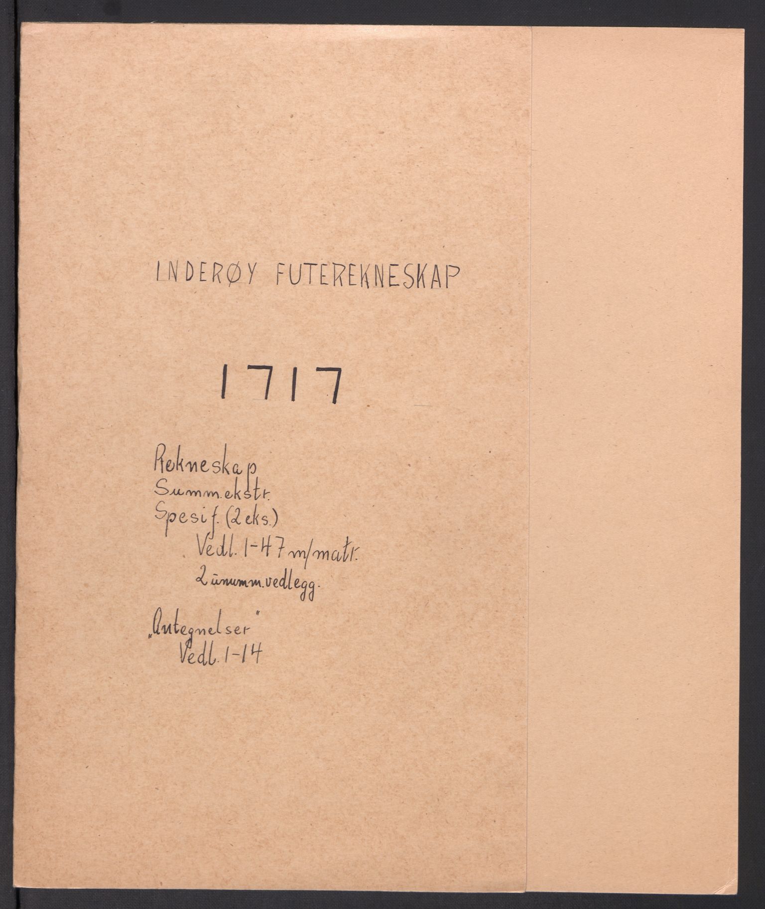 Rentekammeret inntil 1814, Reviderte regnskaper, Fogderegnskap, AV/RA-EA-4092/R63/L4325: Fogderegnskap Inderøy, 1717, p. 2
