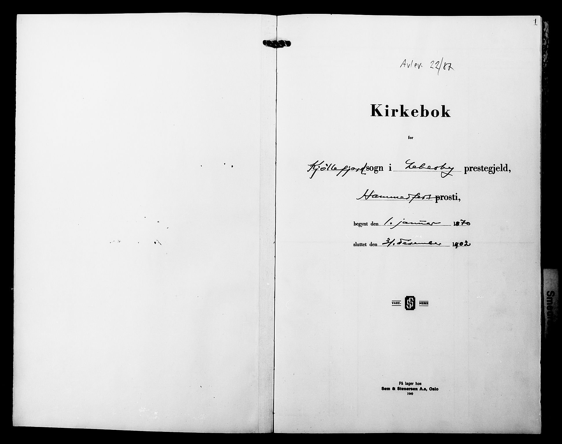 Lebesby sokneprestkontor, AV/SATØ-S-1353/H/Ha/L0005kirke: Parish register (official) no. 5, 1870-1902, p. 1