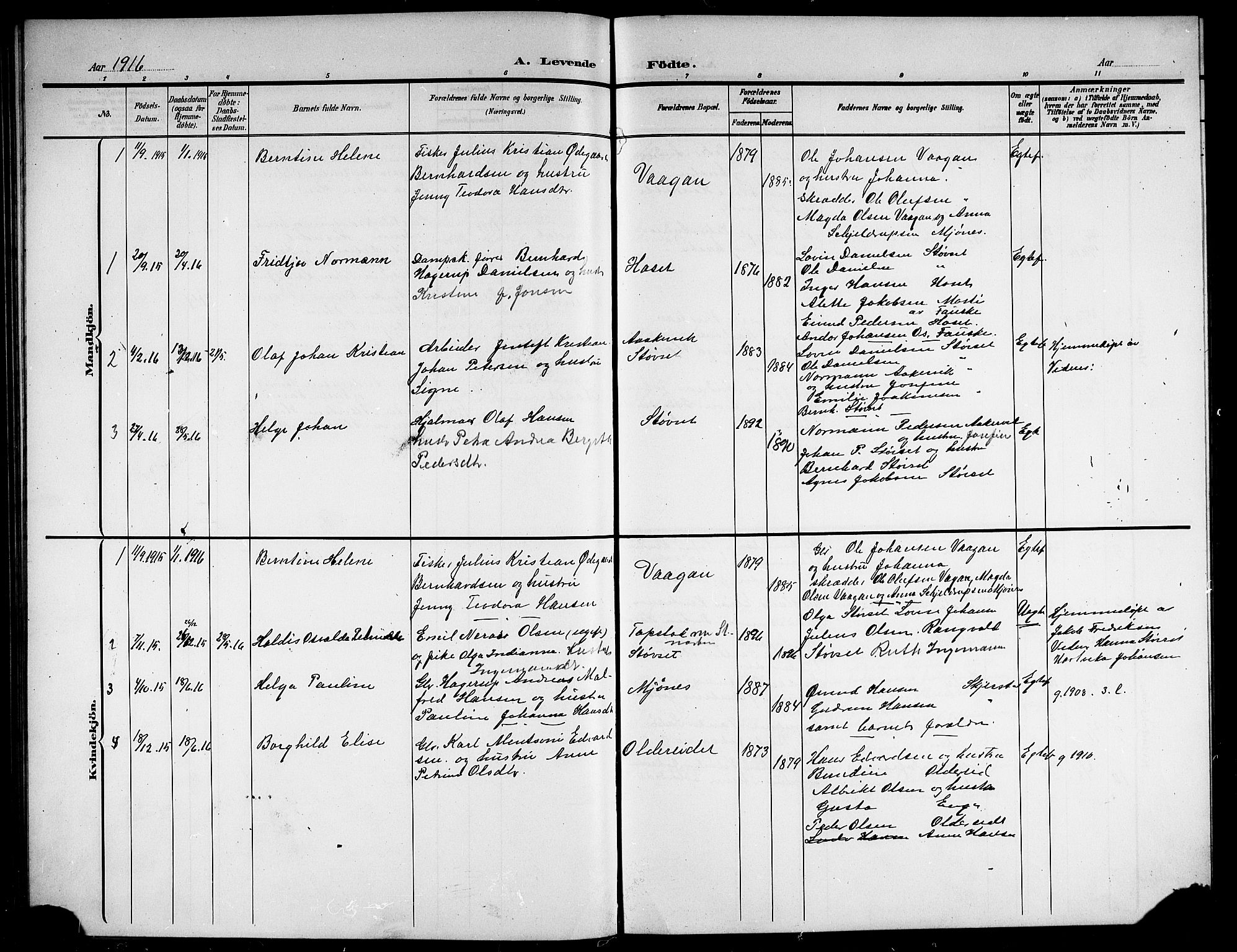 Ministerialprotokoller, klokkerbøker og fødselsregistre - Nordland, AV/SAT-A-1459/852/L0756: Parish register (copy) no. 852C07, 1902-1916