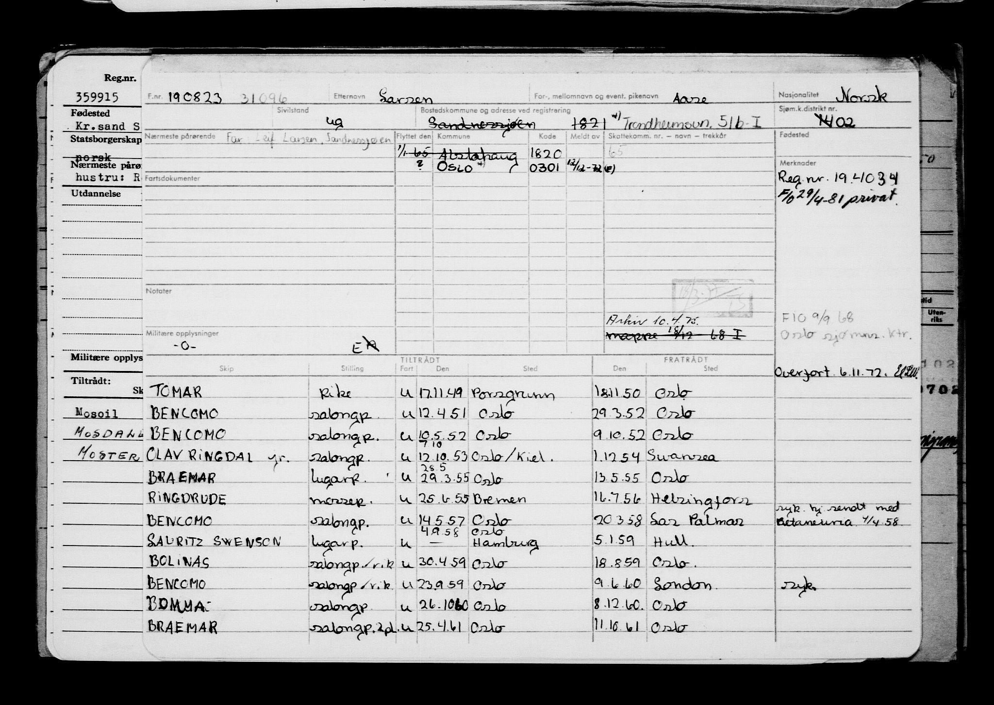 Direktoratet for sjømenn, AV/RA-S-3545/G/Gb/L0222: Hovedkort, 1923, p. 145