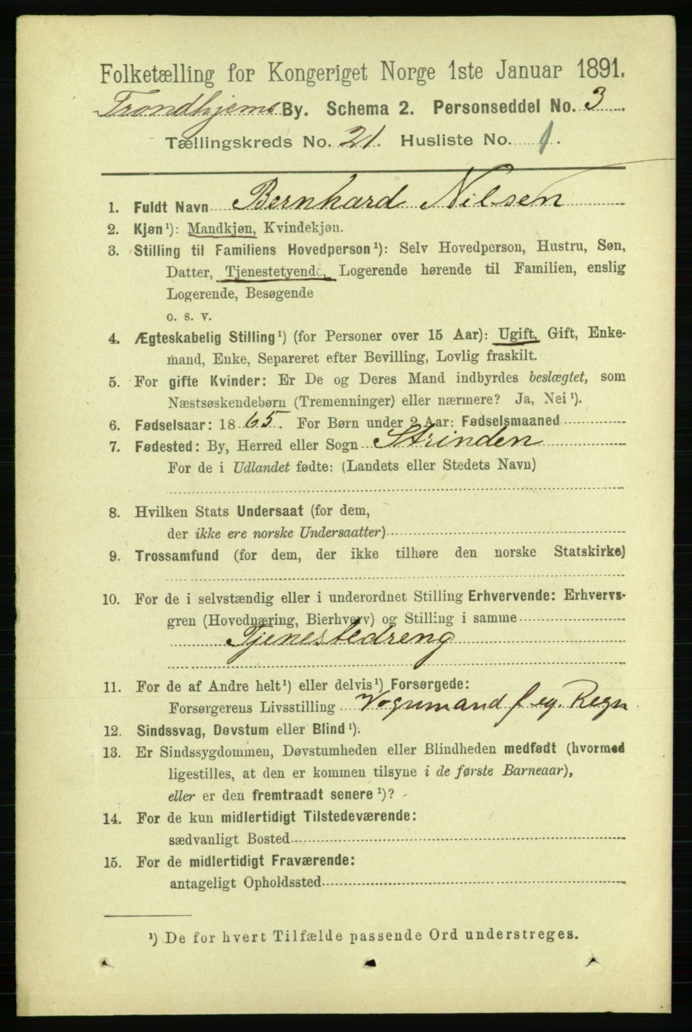 RA, 1891 census for 1601 Trondheim, 1891, p. 15877