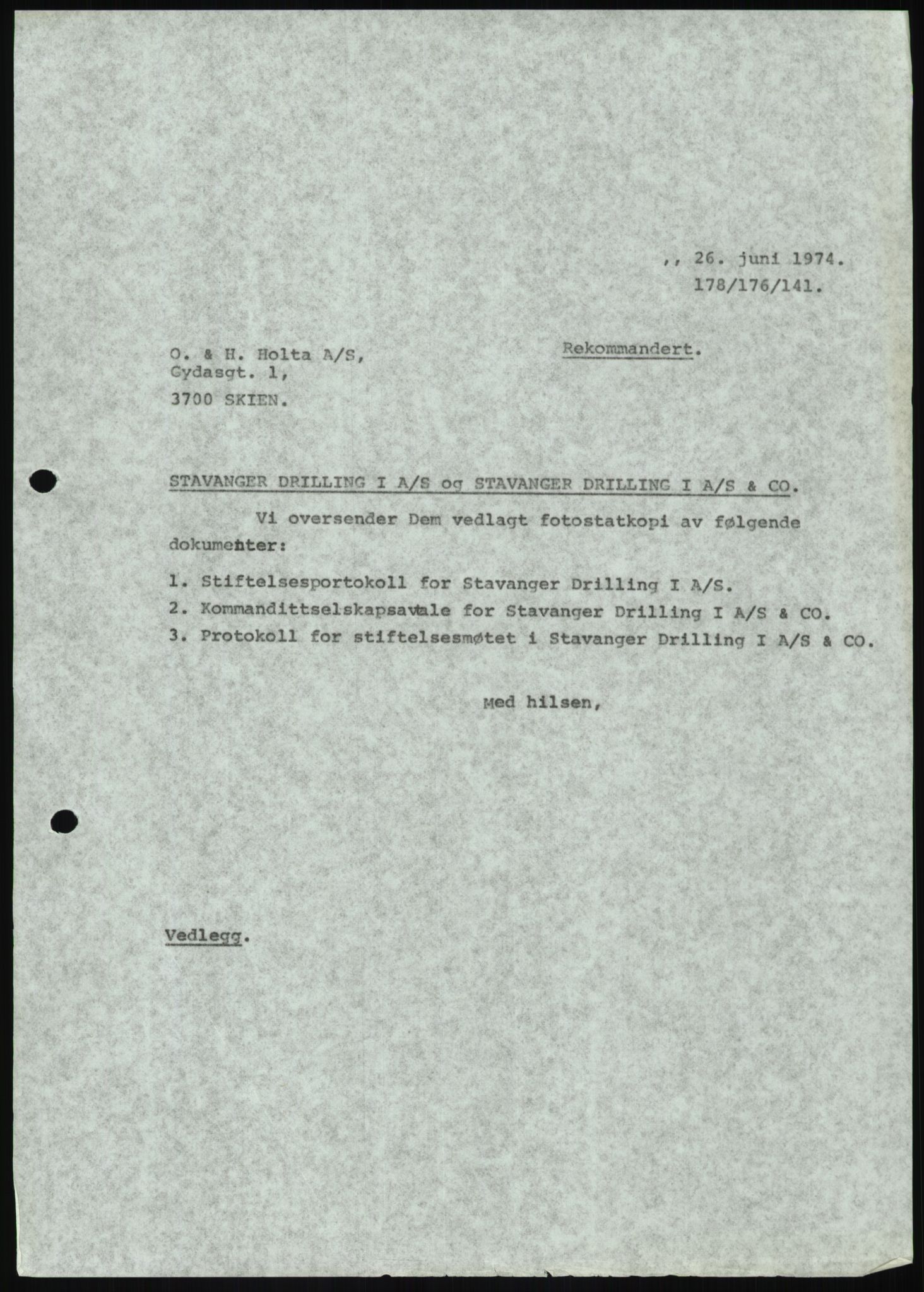 Pa 1503 - Stavanger Drilling AS, AV/SAST-A-101906/D/L0006: Korrespondanse og saksdokumenter, 1974-1984, p. 767