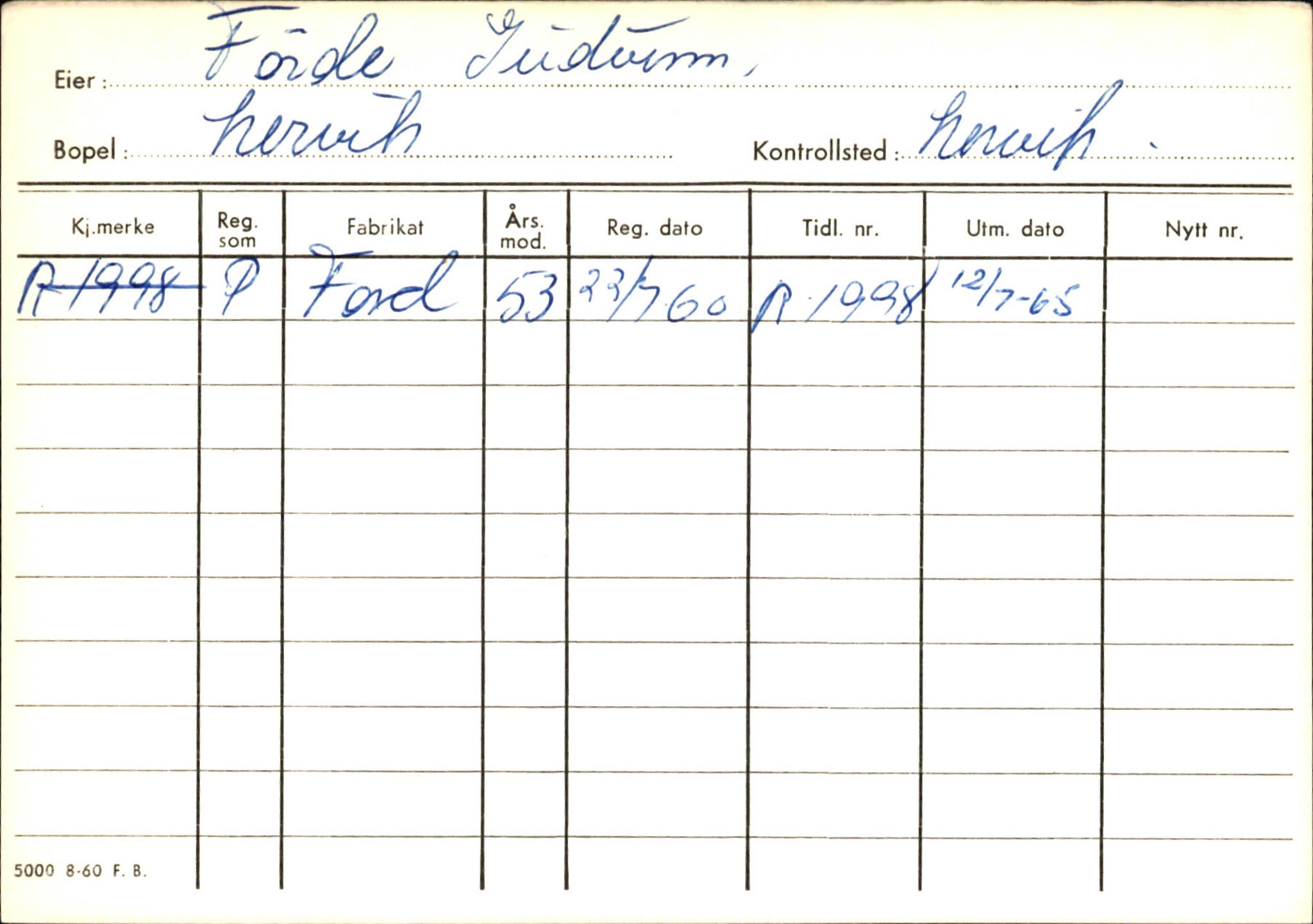 Statens vegvesen, Hordaland vegkontor, AV/SAB-A-5201/2/Ha/L0015: R-eierkort F-G, 1920-1971, p. 203