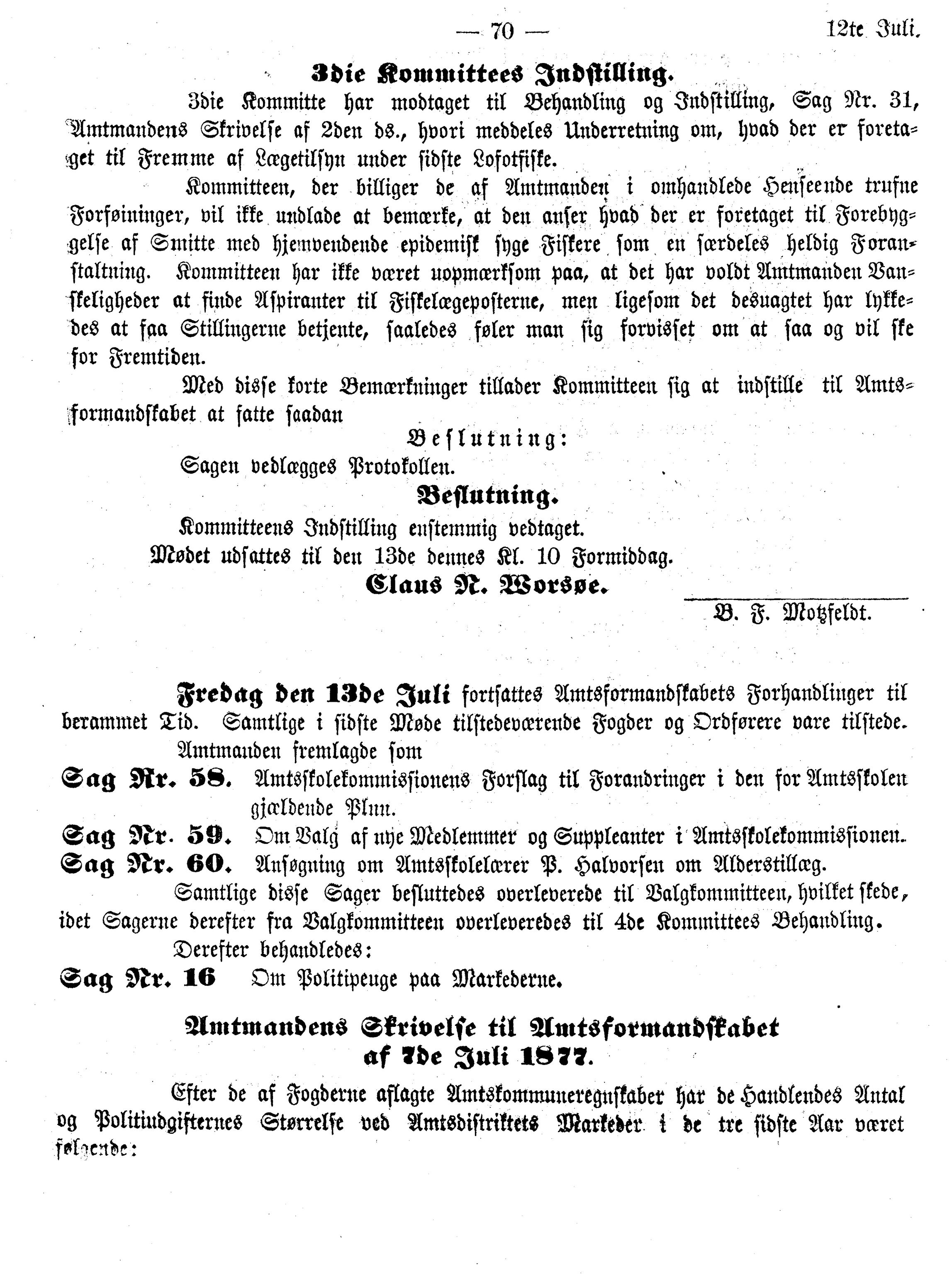 Nordland Fylkeskommune. Fylkestinget, AIN/NFK-17/176/A/Ac/L0010: Fylkestingsforhandlinger 1874-1880, 1874-1880, p. 70