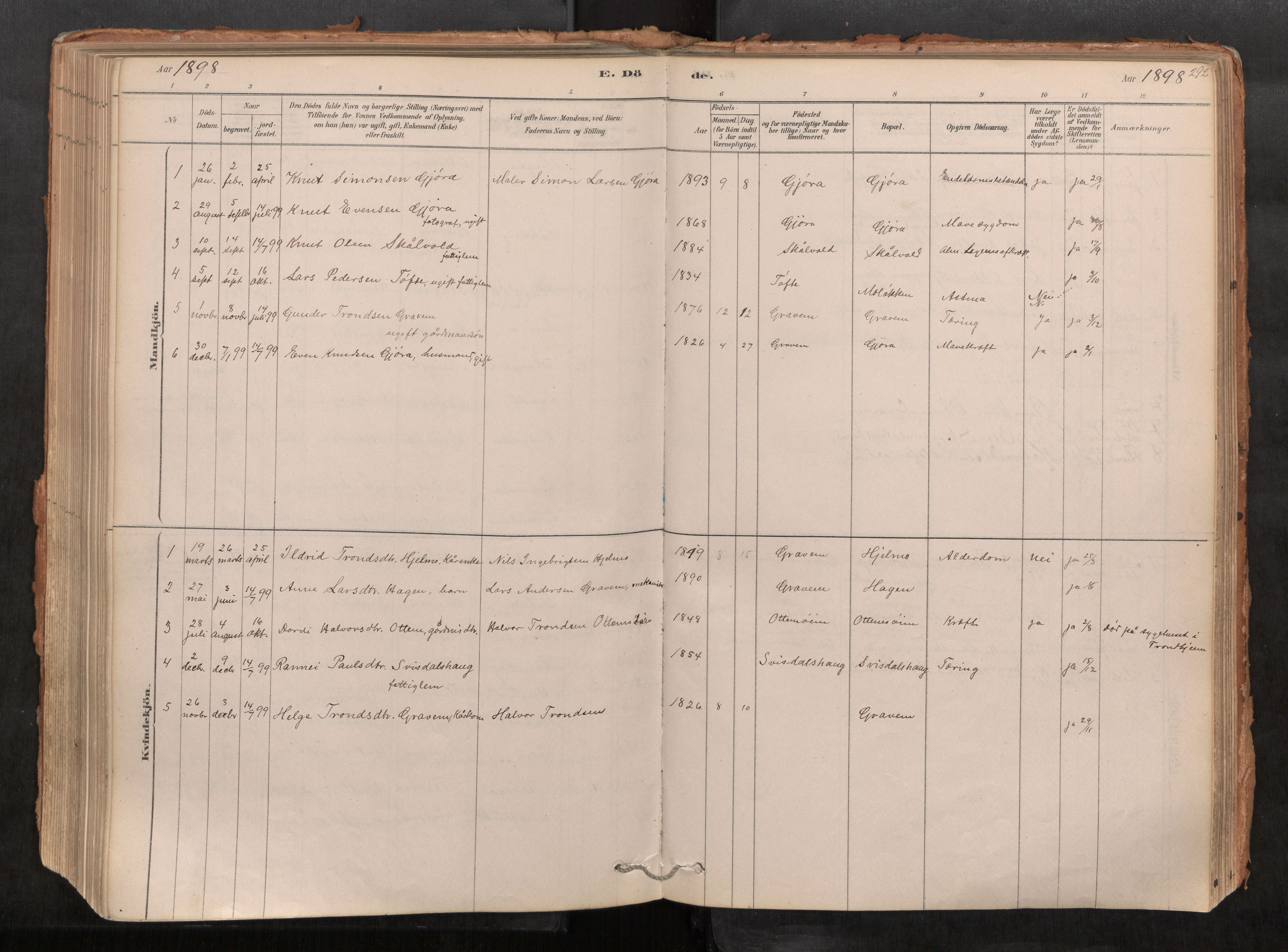 Sunndal sokneprestkontor, AV/SAT-A-1085/1/I/I1/I1a/L0001: Parish register (official) no. 1, 1877-1914, p. 292