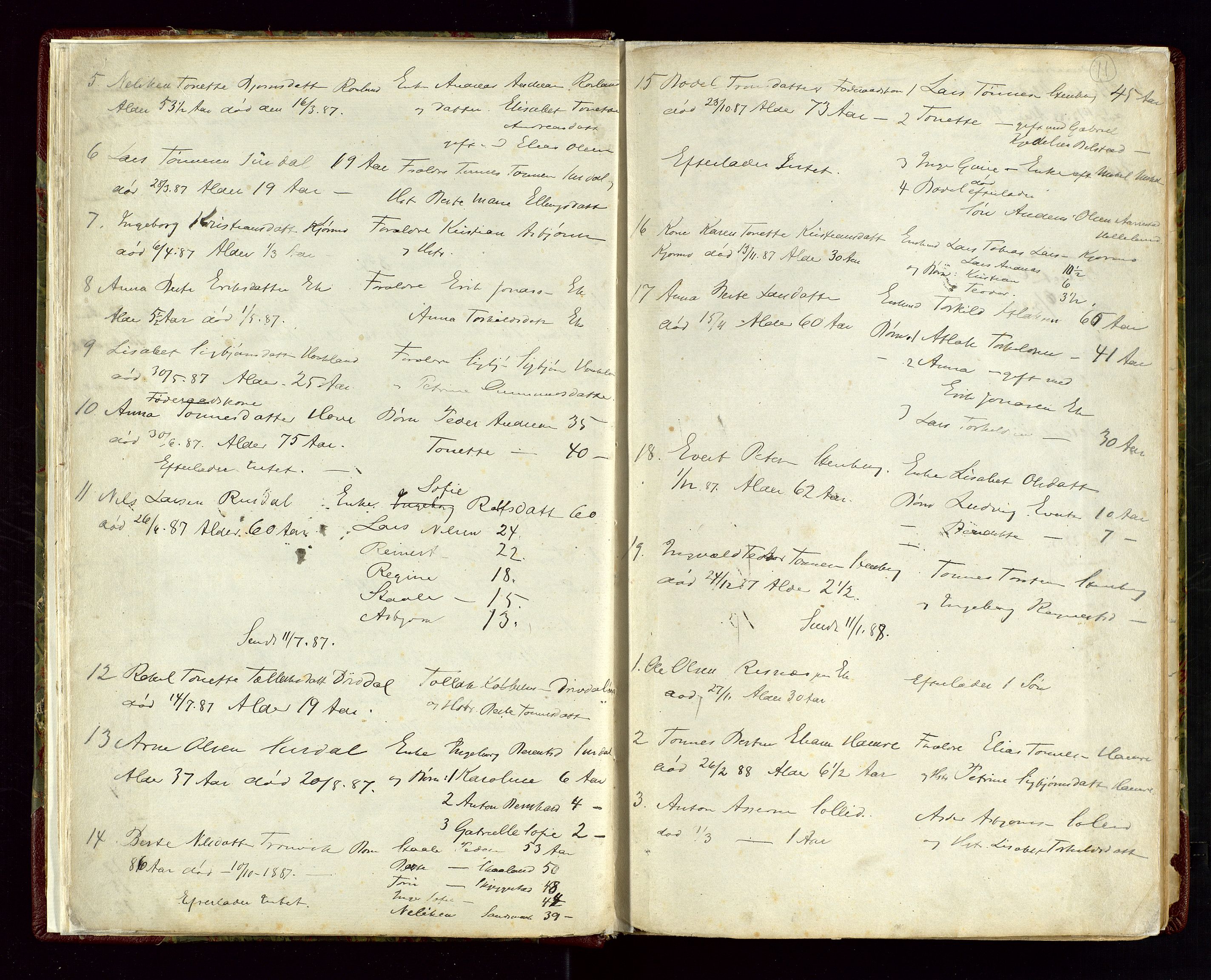Lund lensmannskontor, AV/SAST-A-100303/Gga/L0001: Dødsfallprotokoll, 1882-1942, p. 11