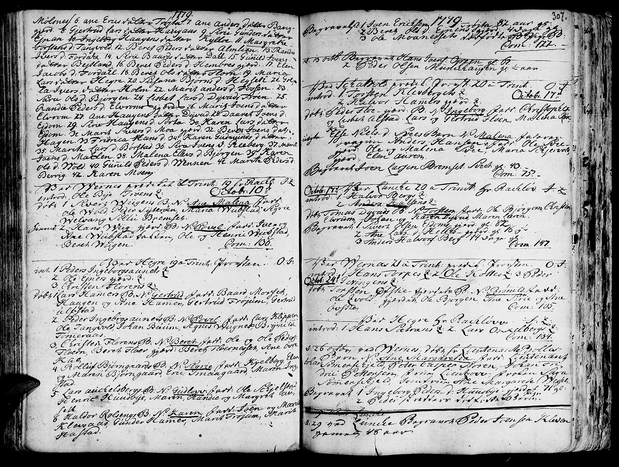 Ministerialprotokoller, klokkerbøker og fødselsregistre - Nord-Trøndelag, SAT/A-1458/709/L0057: Parish register (official) no. 709A05, 1755-1780, p. 307