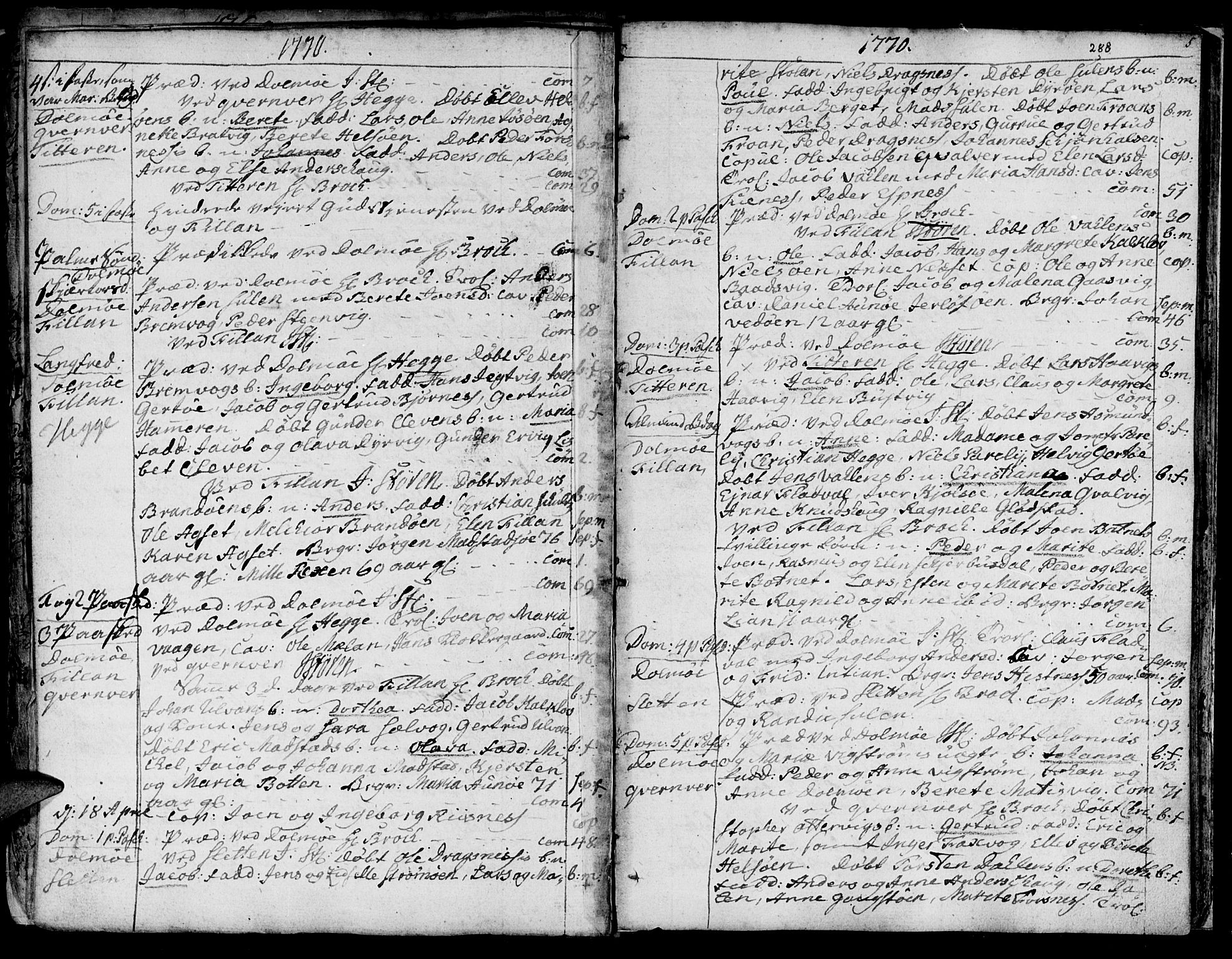 Ministerialprotokoller, klokkerbøker og fødselsregistre - Sør-Trøndelag, SAT/A-1456/634/L0525: Parish register (official) no. 634A01, 1736-1775, p. 288