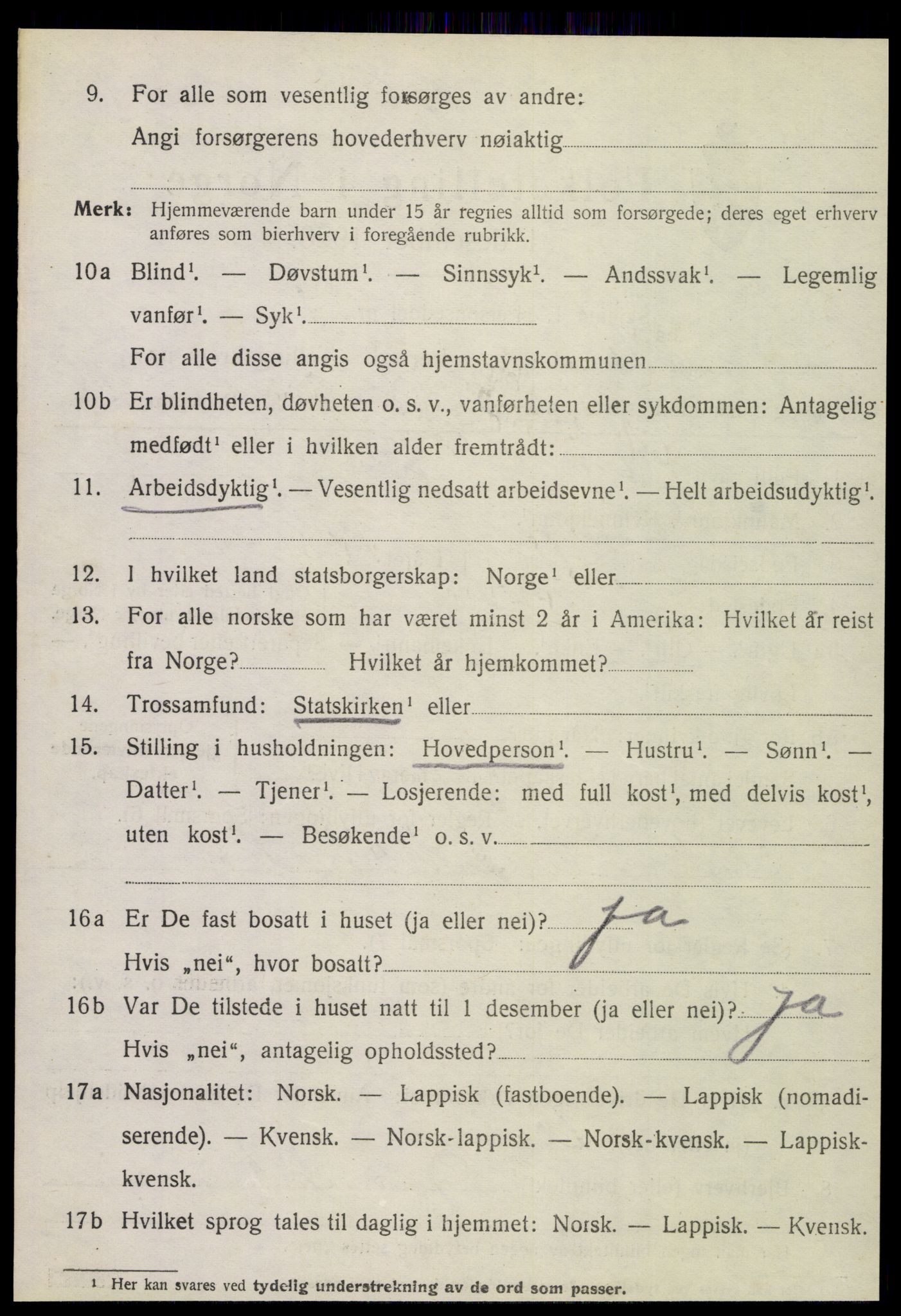 SAT, 1920 census for Meløy, 1920, p. 3698